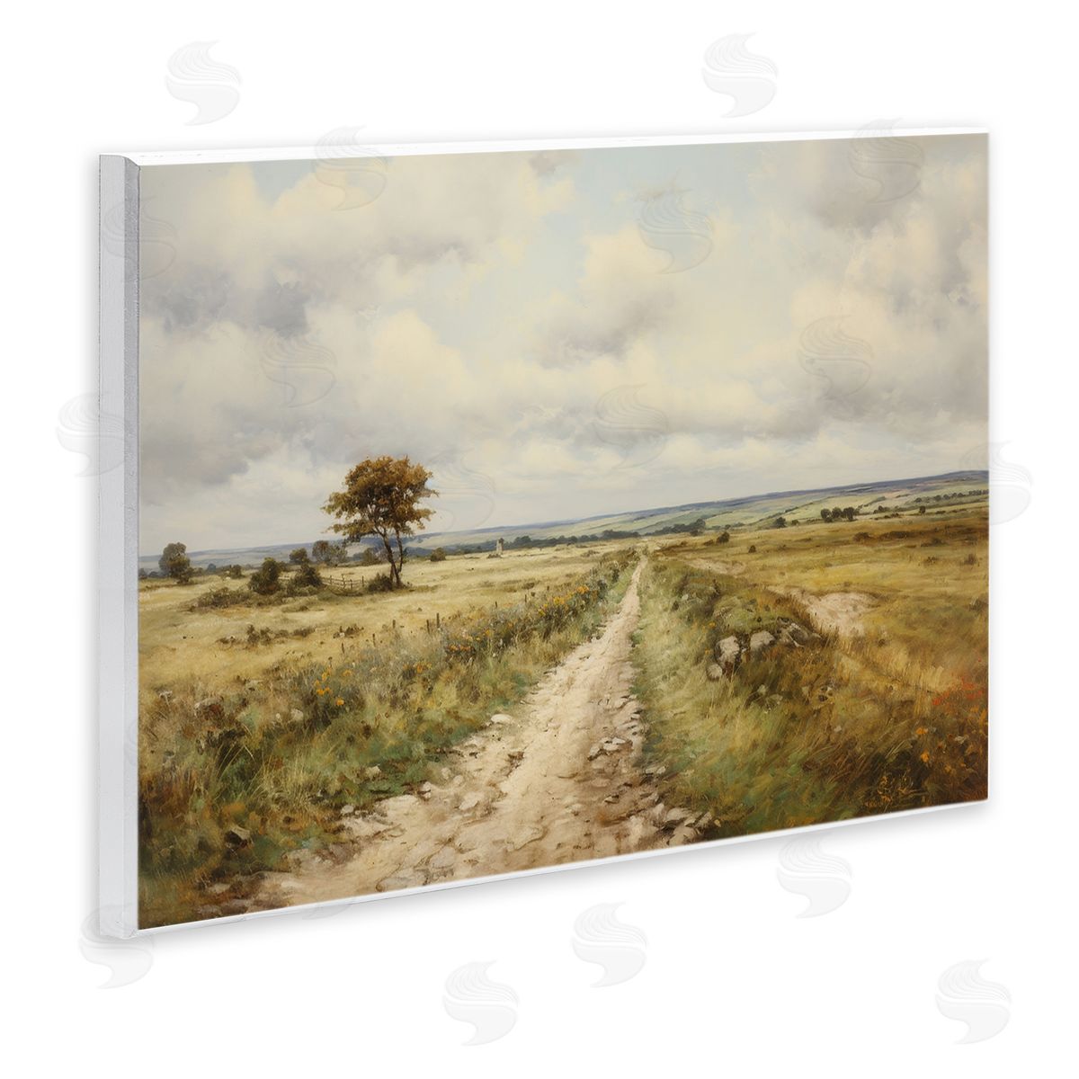 Petal Prints Design Rural Farm Road Wooden Wall Plaque Art Print