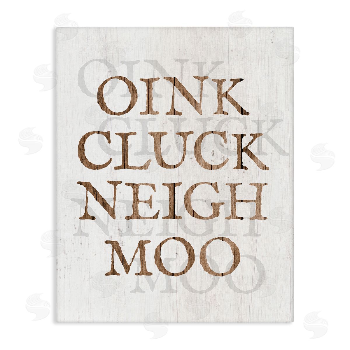 Oink Cluck Neigh Moo Canvas Wall Art, Home Decor by Stupell Studio