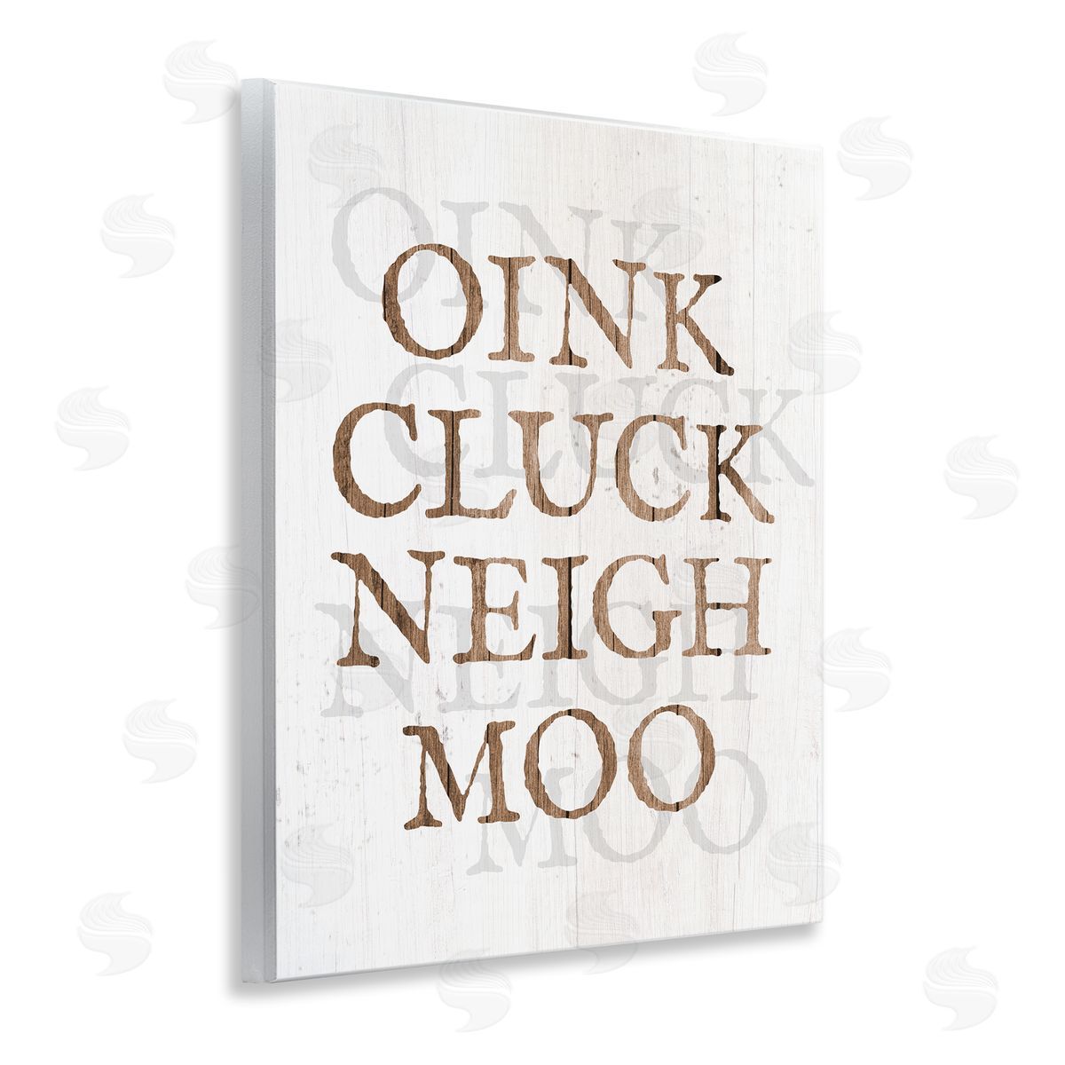 Oink Cluck Neigh Moo Wood Plaque Wall Art, Home Decor by Stupell Studio