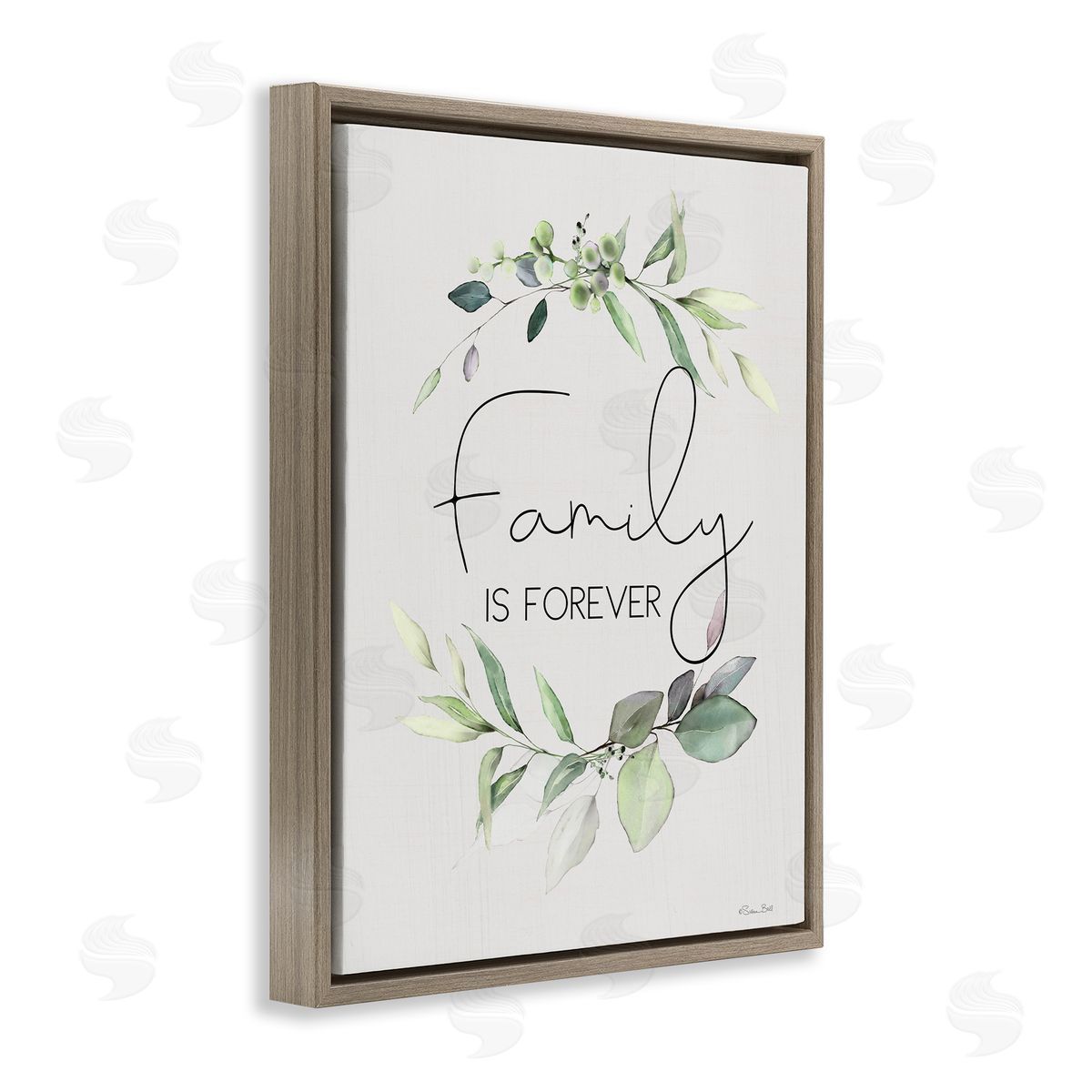 Family Is Forever Brown Floating Frame Canvas Wall Art, Home Decor by Susan Ball