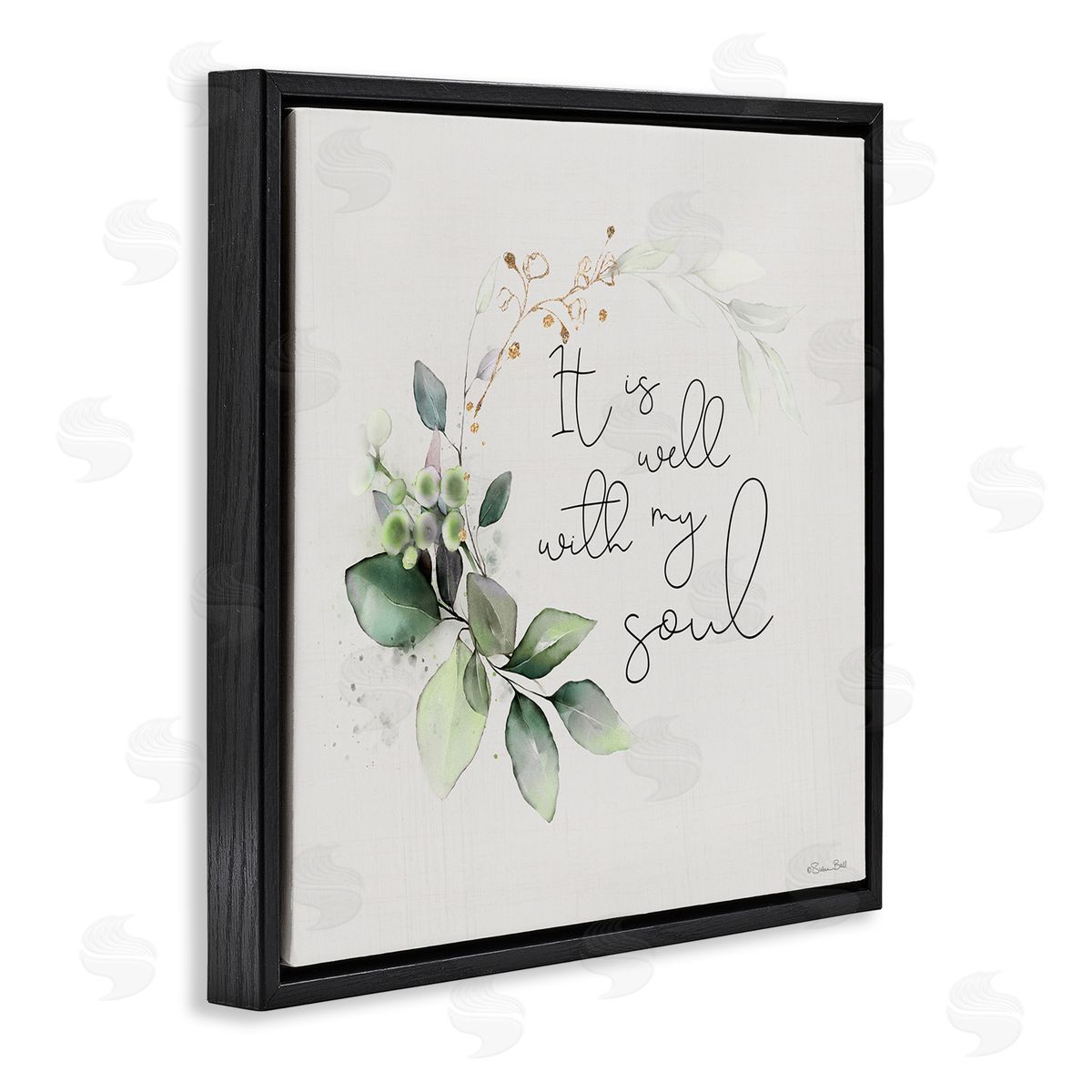 Well With My Soul Black Floating Frame Canvas Wall Art, Home Decor by Susan Ball
