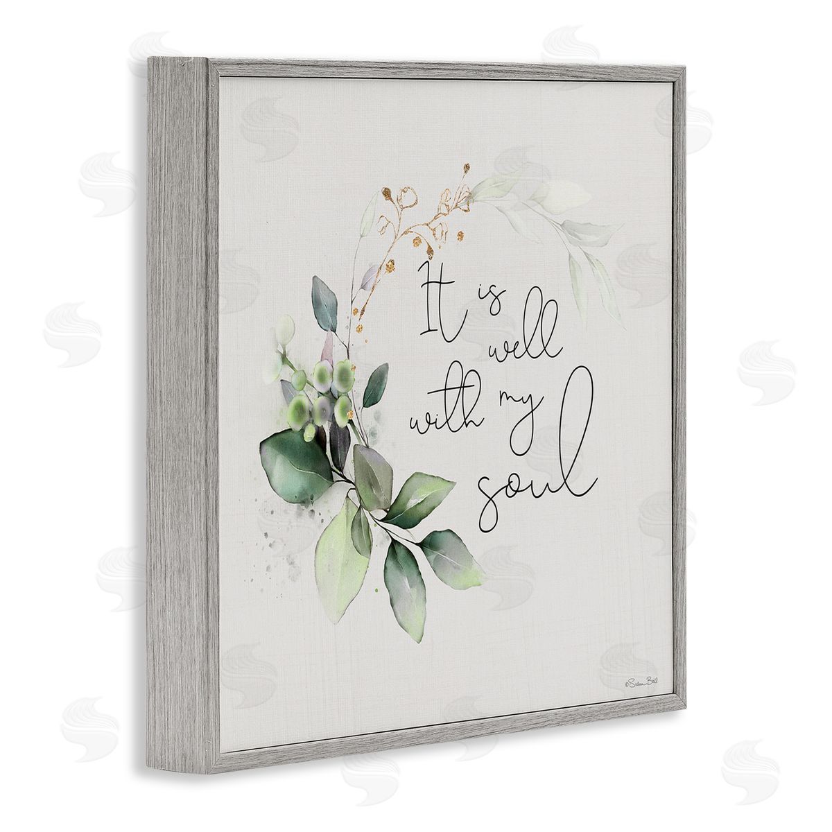 Well With My Soul Grey Frame Print Wall Art, Home Decor by Susan Ball