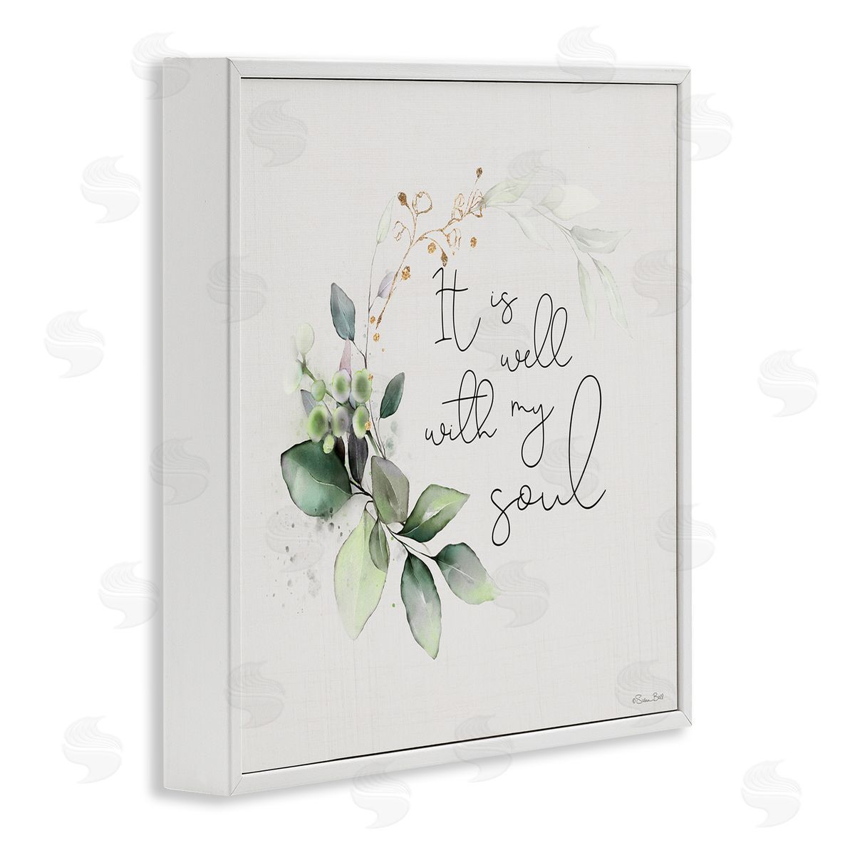 Well With My Soul White Frame Print Wall Art, Home Decor by Susan Ball