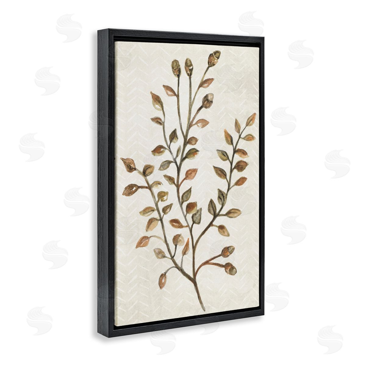 Garden Botanics Sprig Black Floating Frame Canvas Wall Art, Home Decor by Janice Gaynor