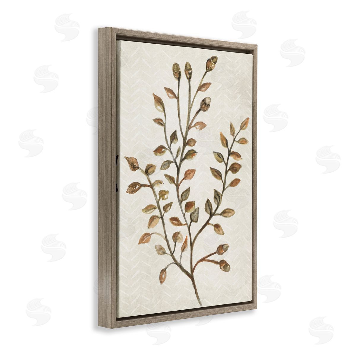 Garden Botanics Sprig Brown Floating Frame Canvas Wall Art, Home Decor by Janice Gaynor