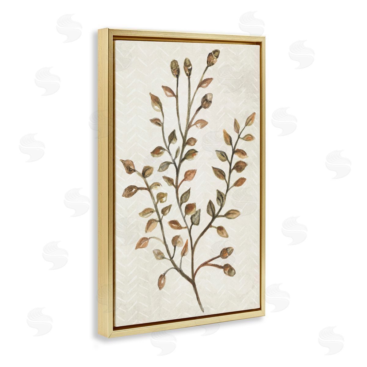 Garden Botanics Sprig Gold Floating Frame Canvas Wall Art, Home Decor by Janice Gaynor