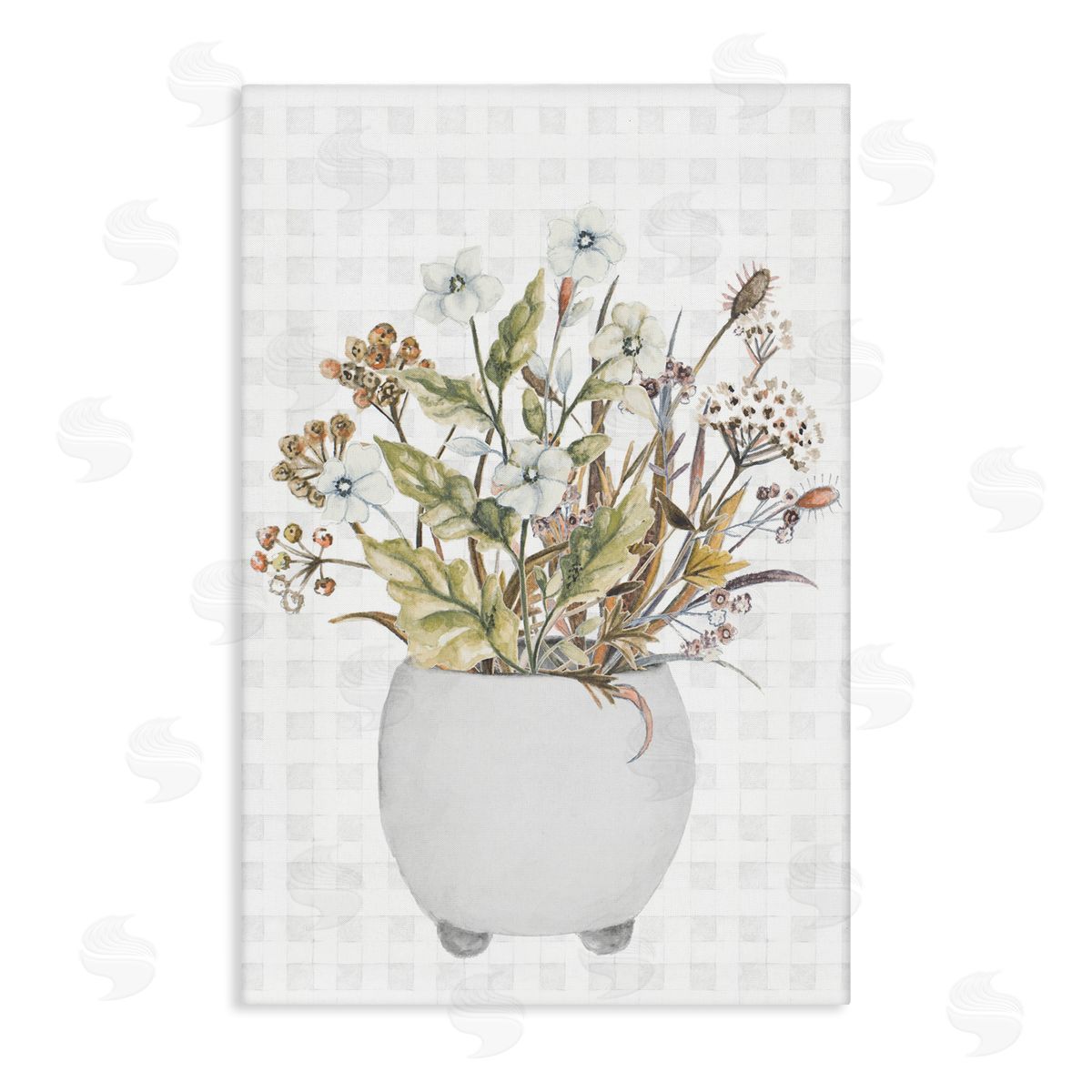 Soft Potted Wildflowers Canvas Wall Art, Home Decor by Janice Gaynor