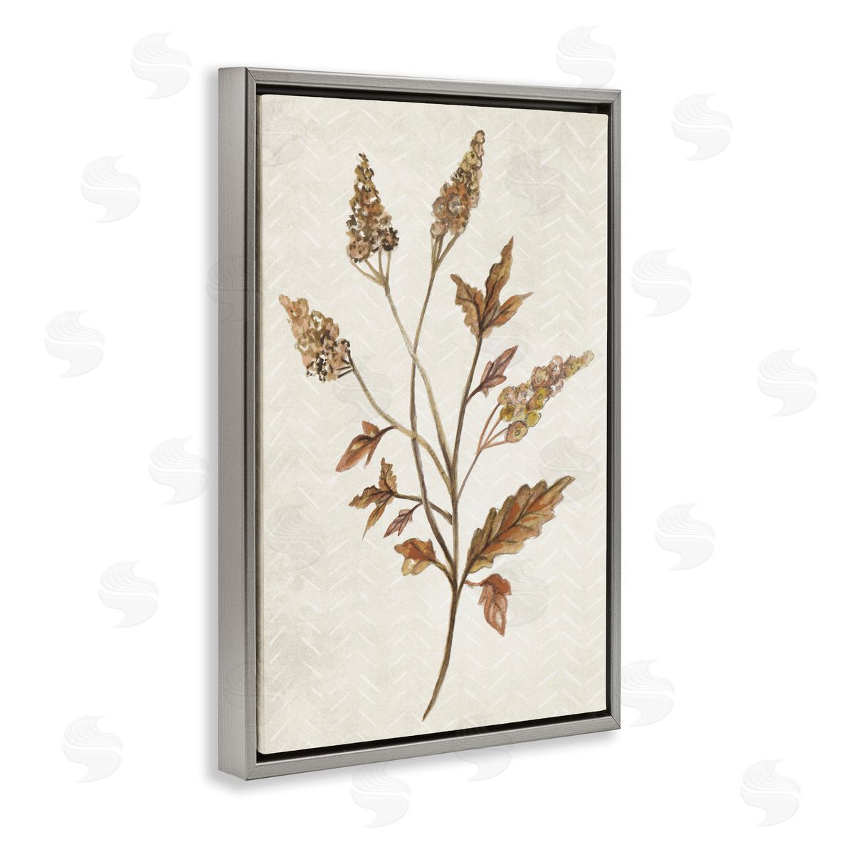 Neutral Garden Botanics Grey Floating Frame Canvas Wall Art, Home Decor by Janice Gaynor