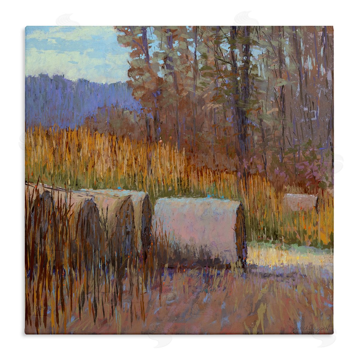 Country Hay Bales Canvas Wall Art, Home Decor by Carol Strock Wasson
