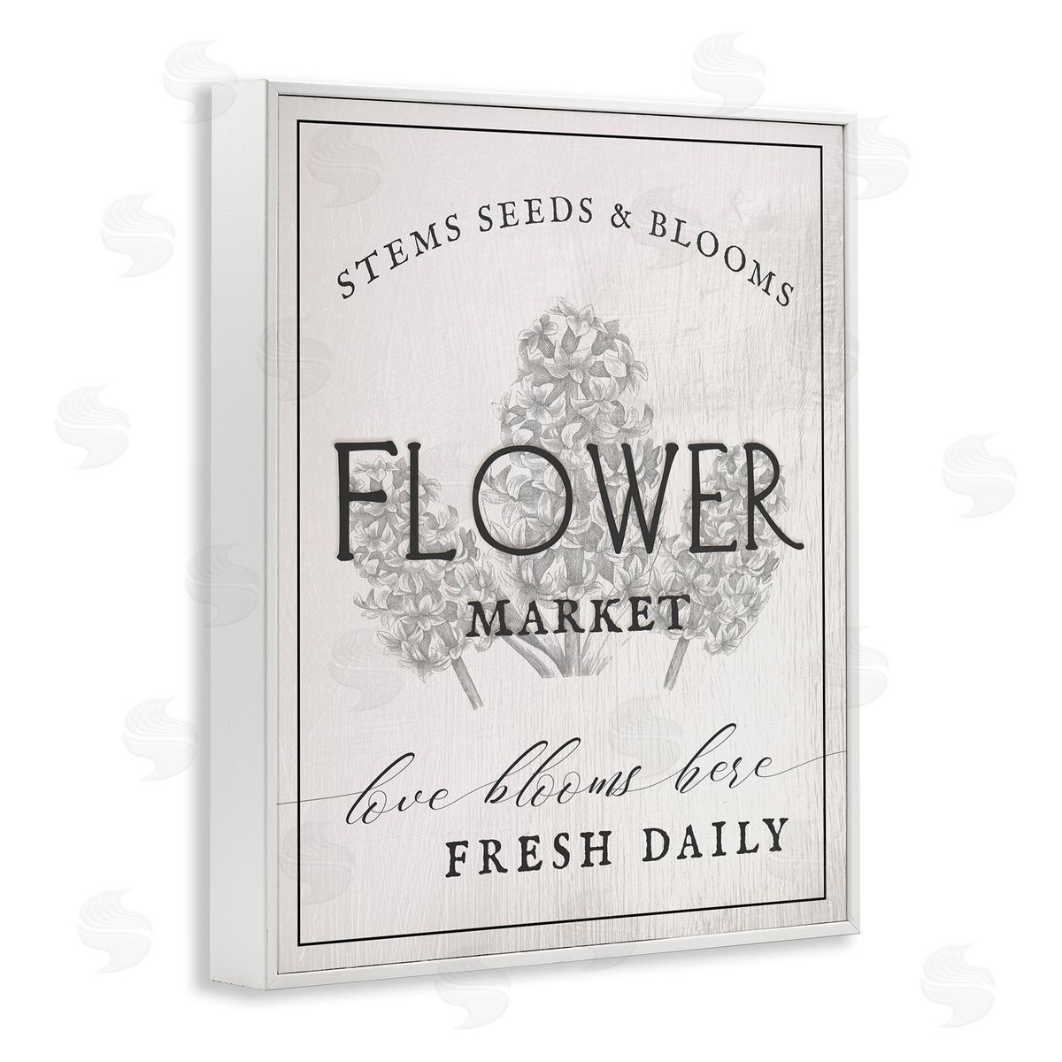 Flower Blooms Market White Frame Print Wall Art, Home Decor by Ziwei Li