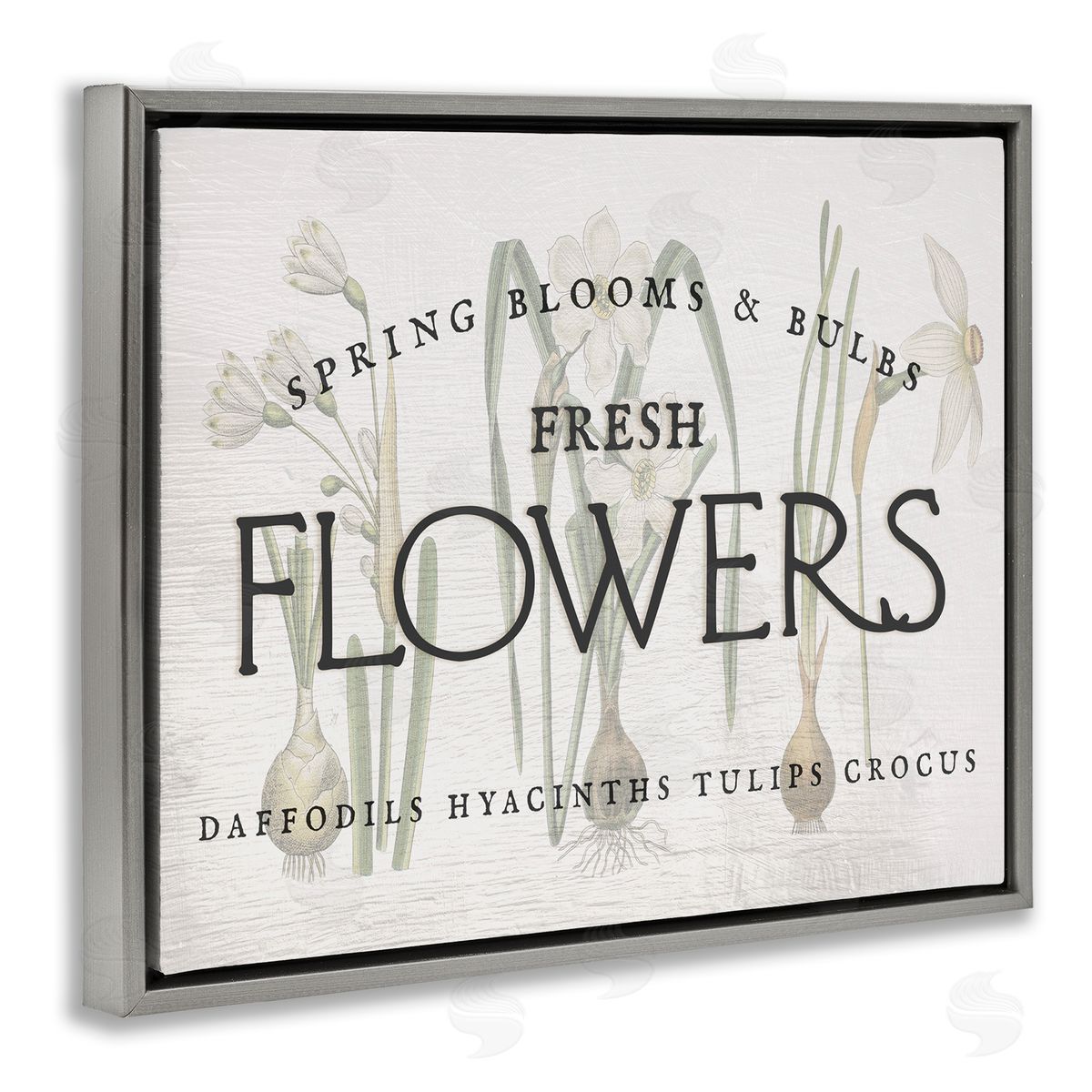 Fresh Flowers Market Grey Floating Frame Canvas Wall Art, Home Decor by Ziwei Li