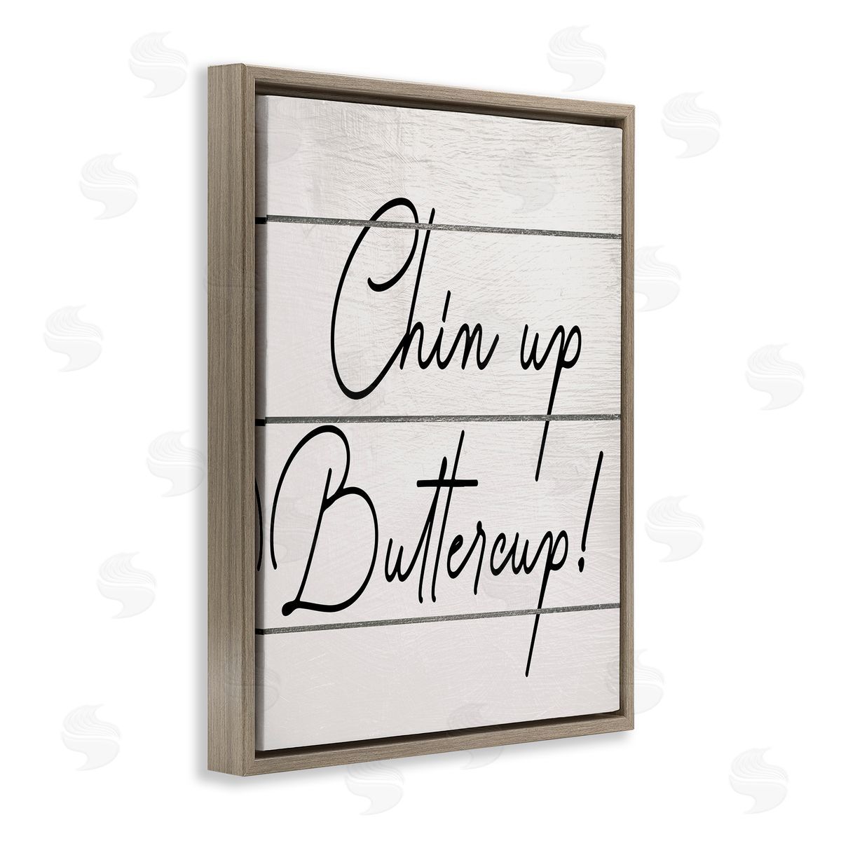 Chin Up Buttercup Brown Floating Frame Canvas Wall Art, Home Decor by Ziwei Li