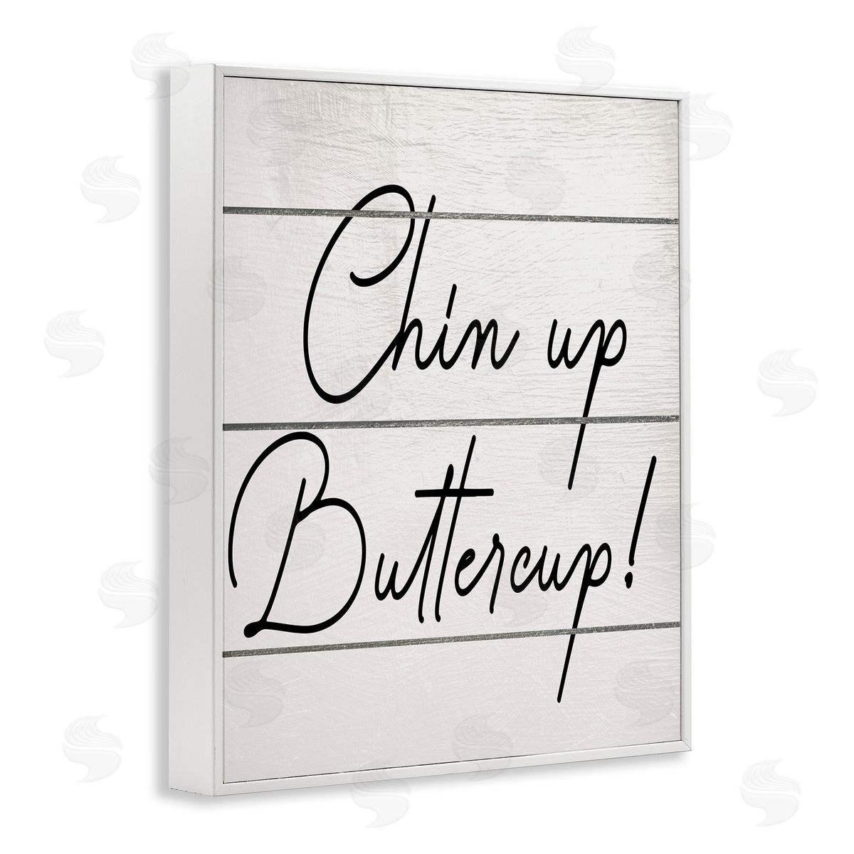 Chin Up Buttercup White Frame Print Wall Art, Home Decor by Ziwei Li
