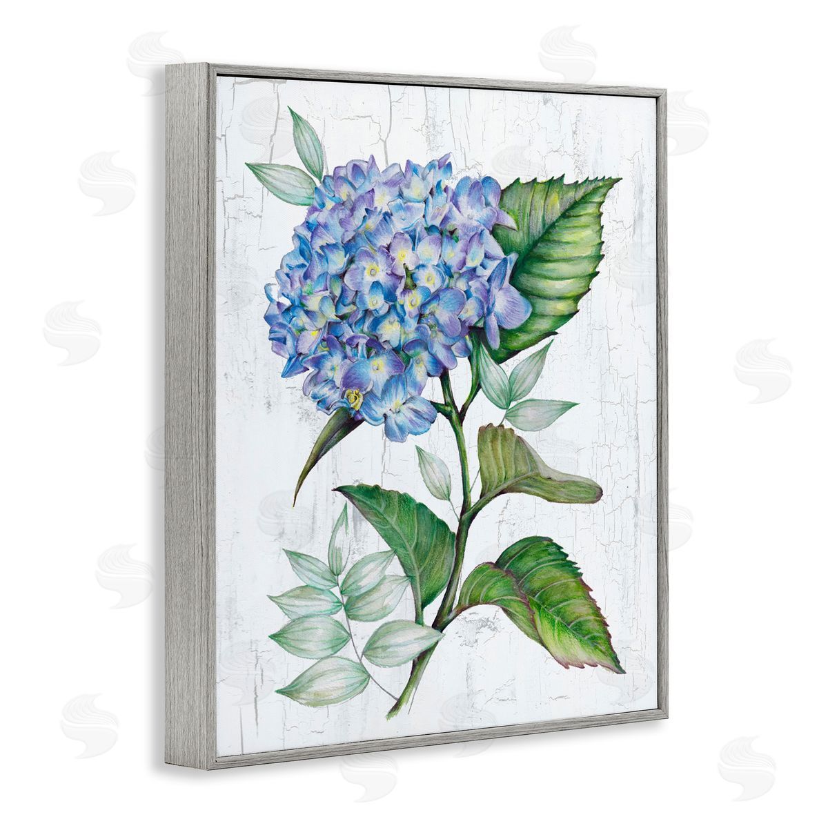 Levison Design English Manor Hydrangea Gray Framed Giclee Wall Art Print
