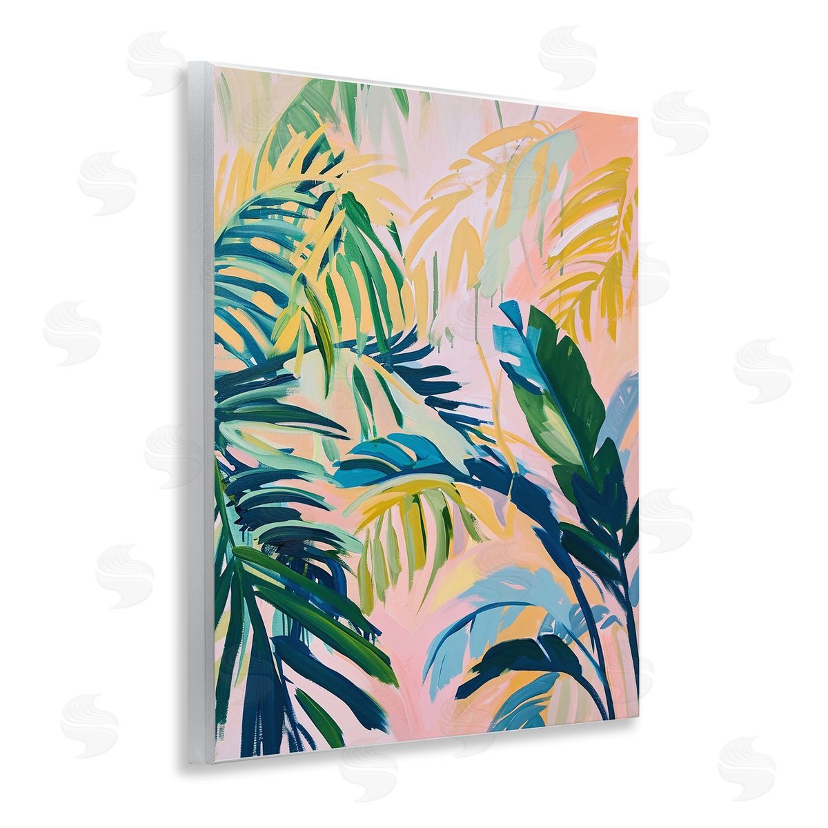 Tropical Leaf Impressions Wood Plaque Wall Art, Home Decor by Ramona Murdock