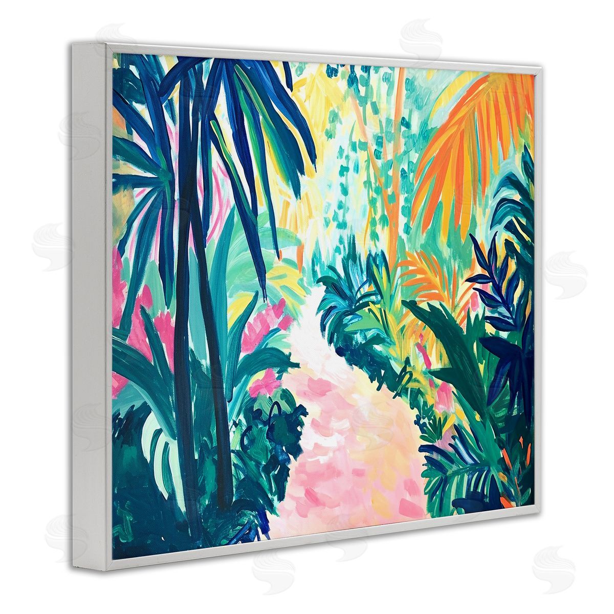 Garden Of Bright Color White Frame Print Wall Art, Home Decor by Ramona Murdock