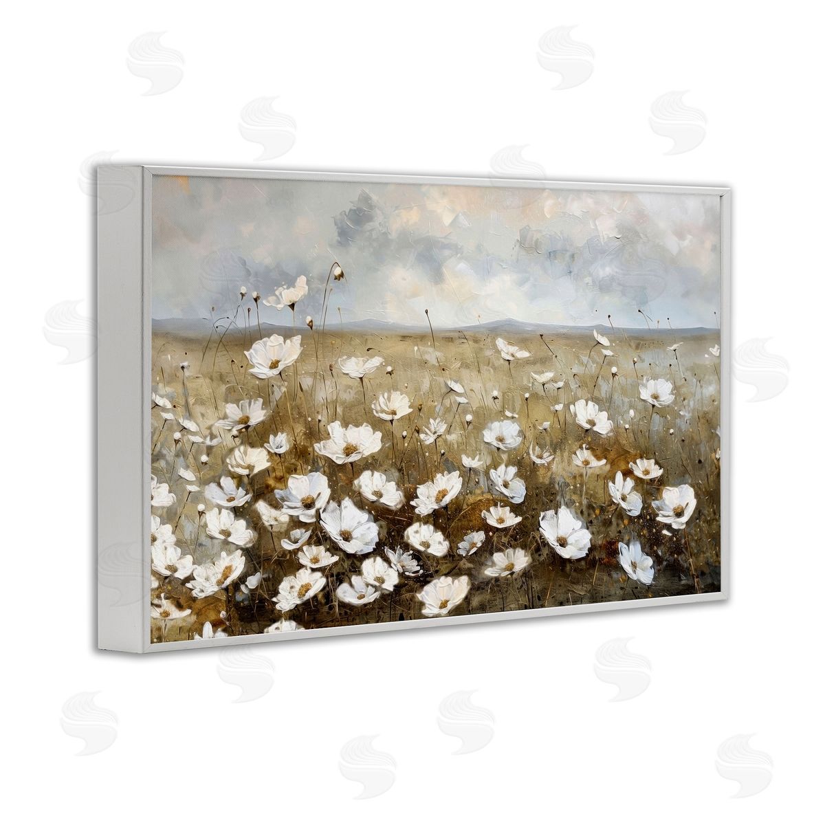 Prairie Wildflower Field White Frame Print Wall Art, Home Decor by Ramona Murdock