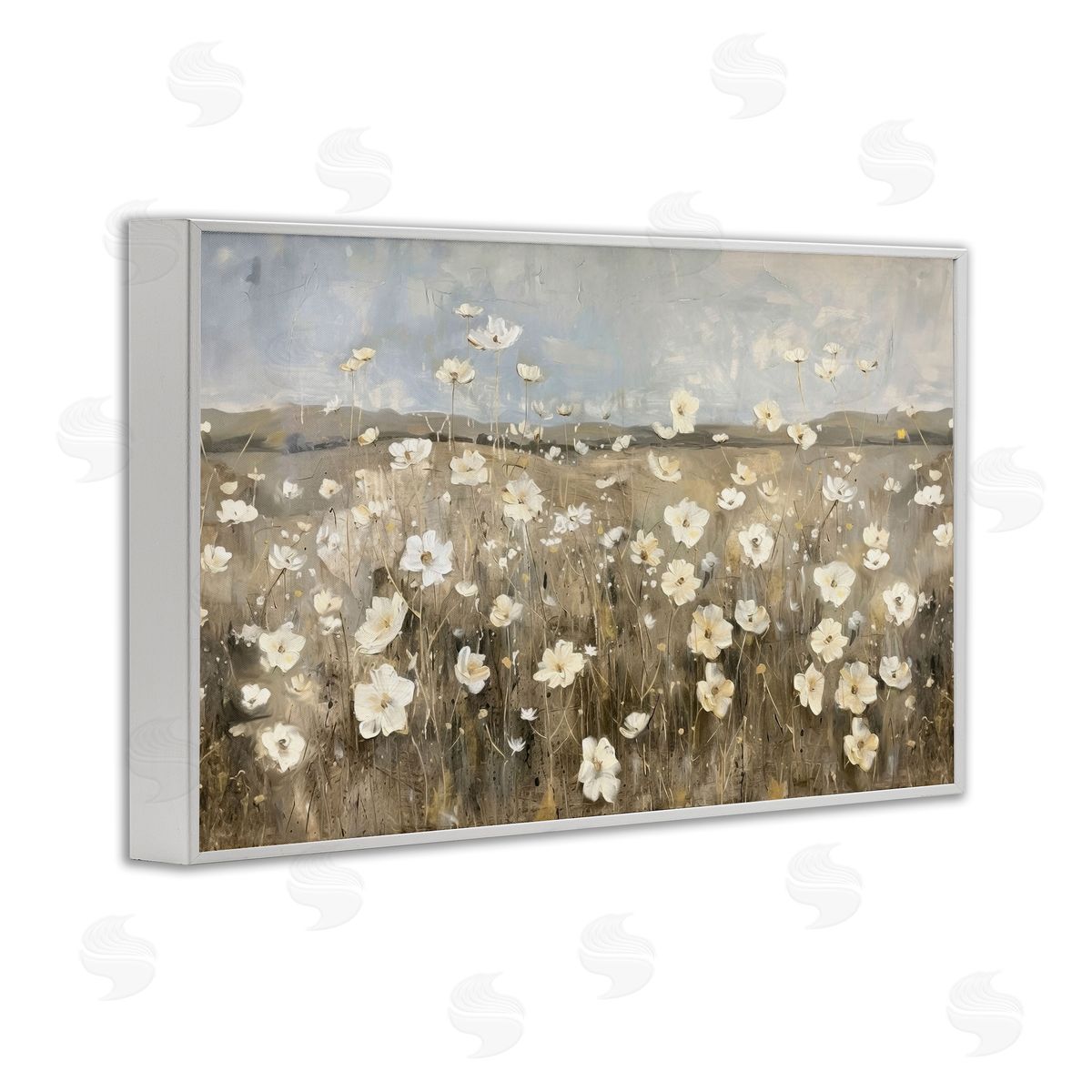 Prairie Wildflower Meadow White Frame Print Wall Art, Home Decor by Ramona Murdock
