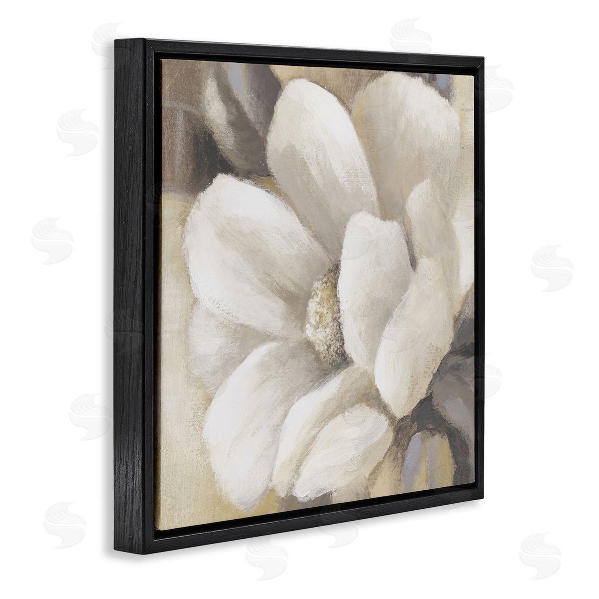 Lanie Loreth Magnolia Flower Petals Black Floating Frame Canvas Wall Art Print