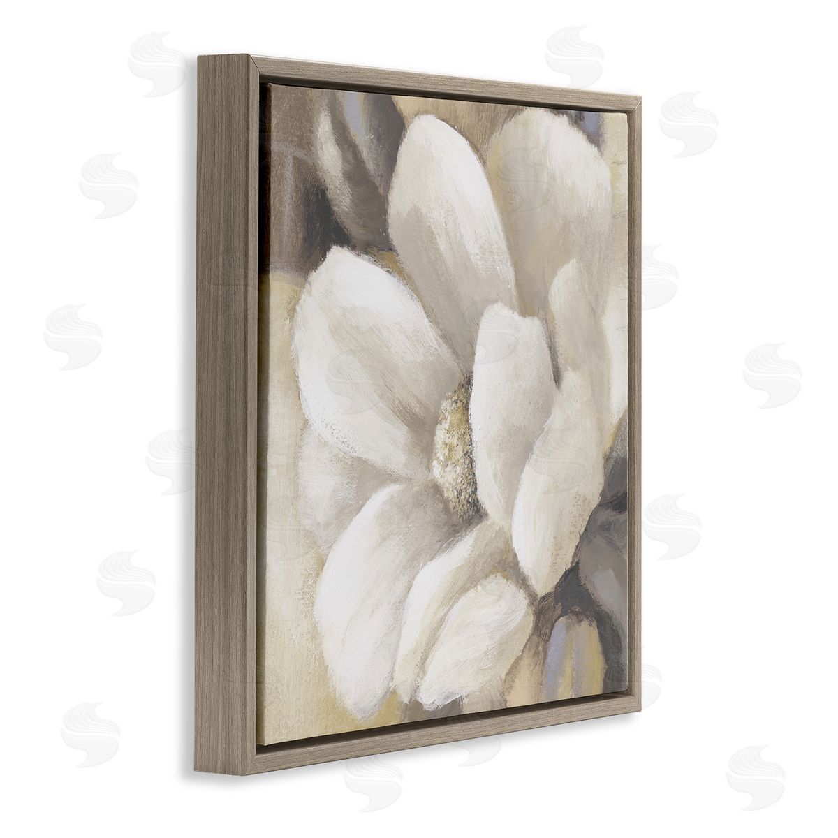 Lanie Loreth Magnolia Flower Petals Brown Floating Frame Canvas Wall Art Print
