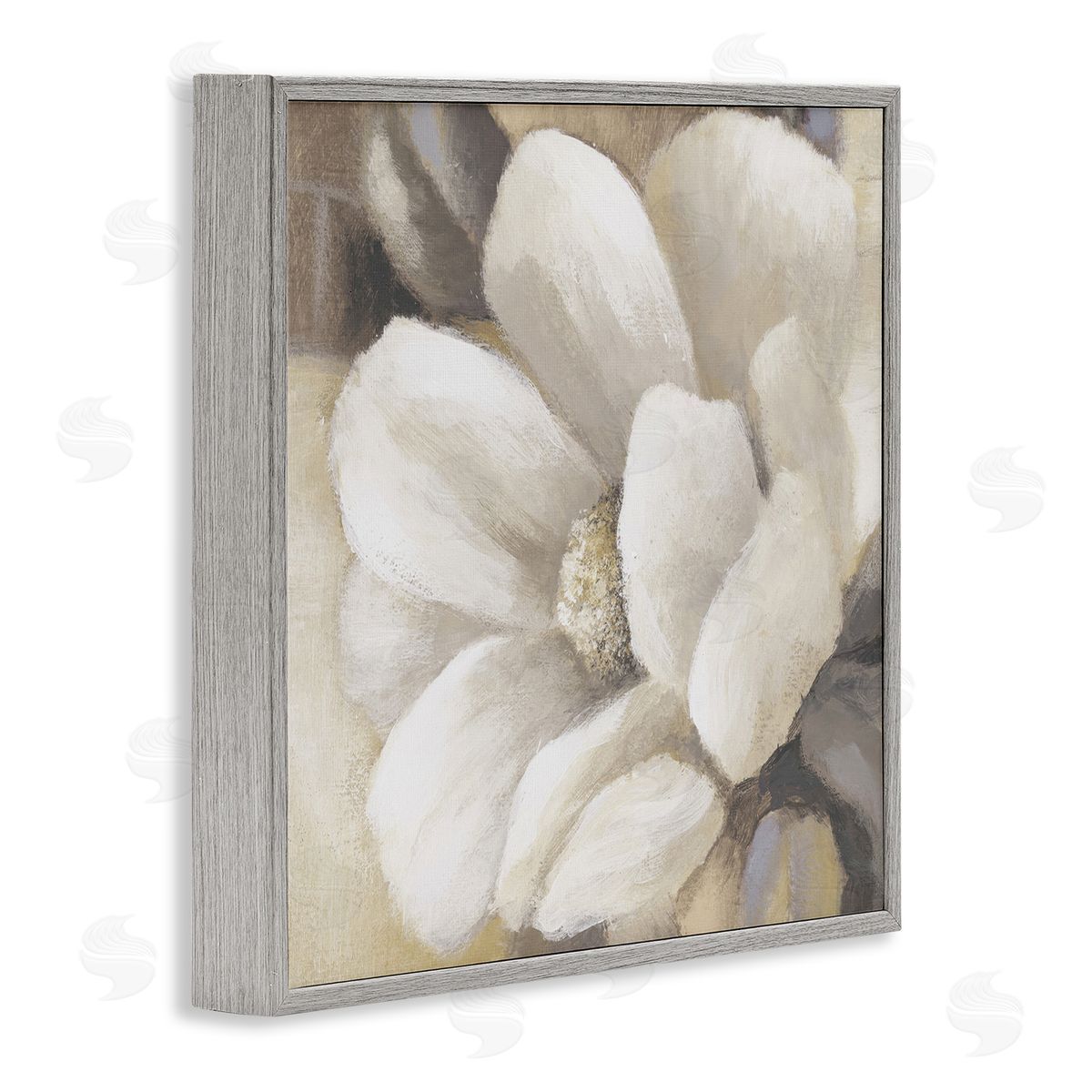 Lanie Loreth Magnolia Flower Petals Gray Framed Giclee Wall Art Print