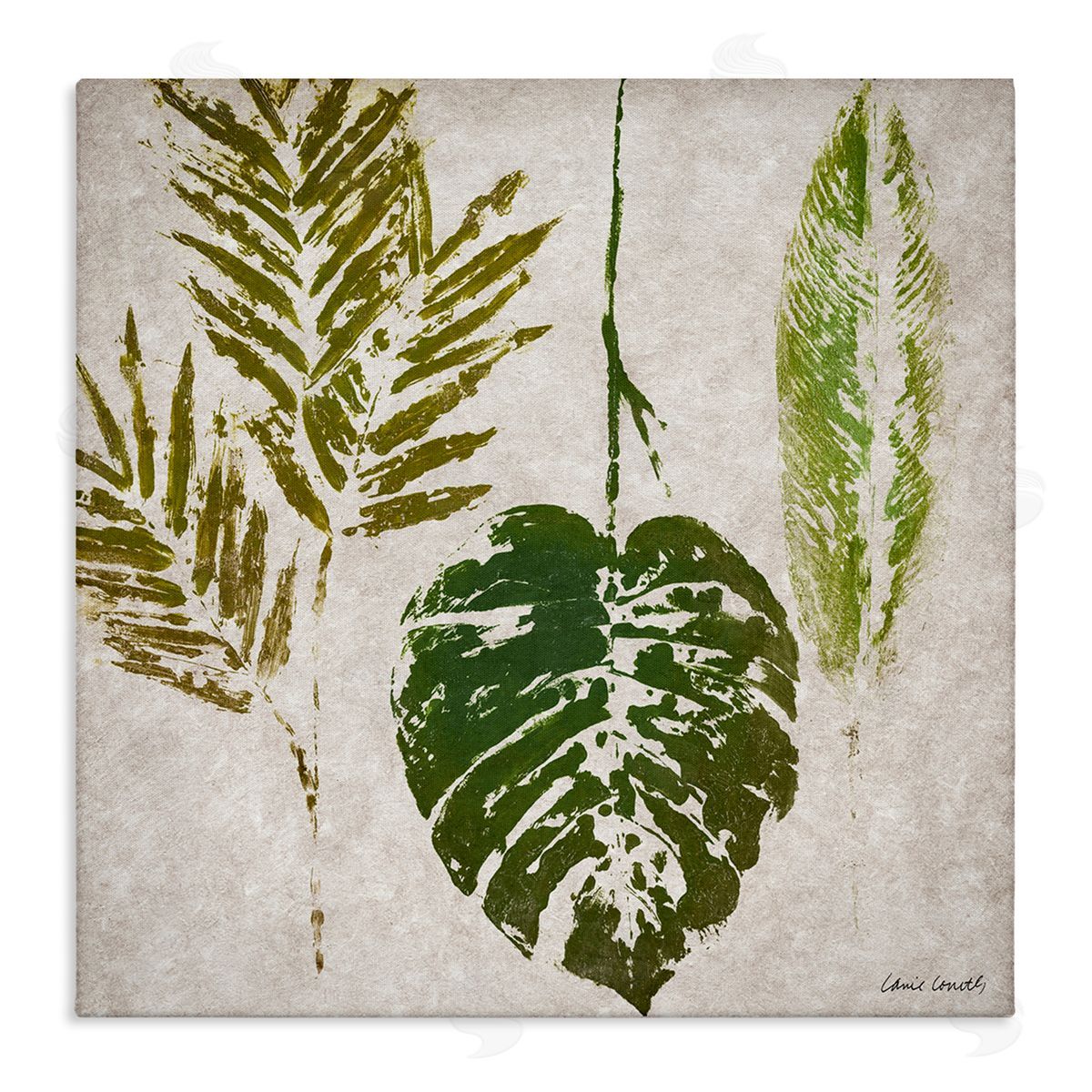 Greenery Leaf Impressions Canvas Wall Art, Home Decor by Lanie Loreth