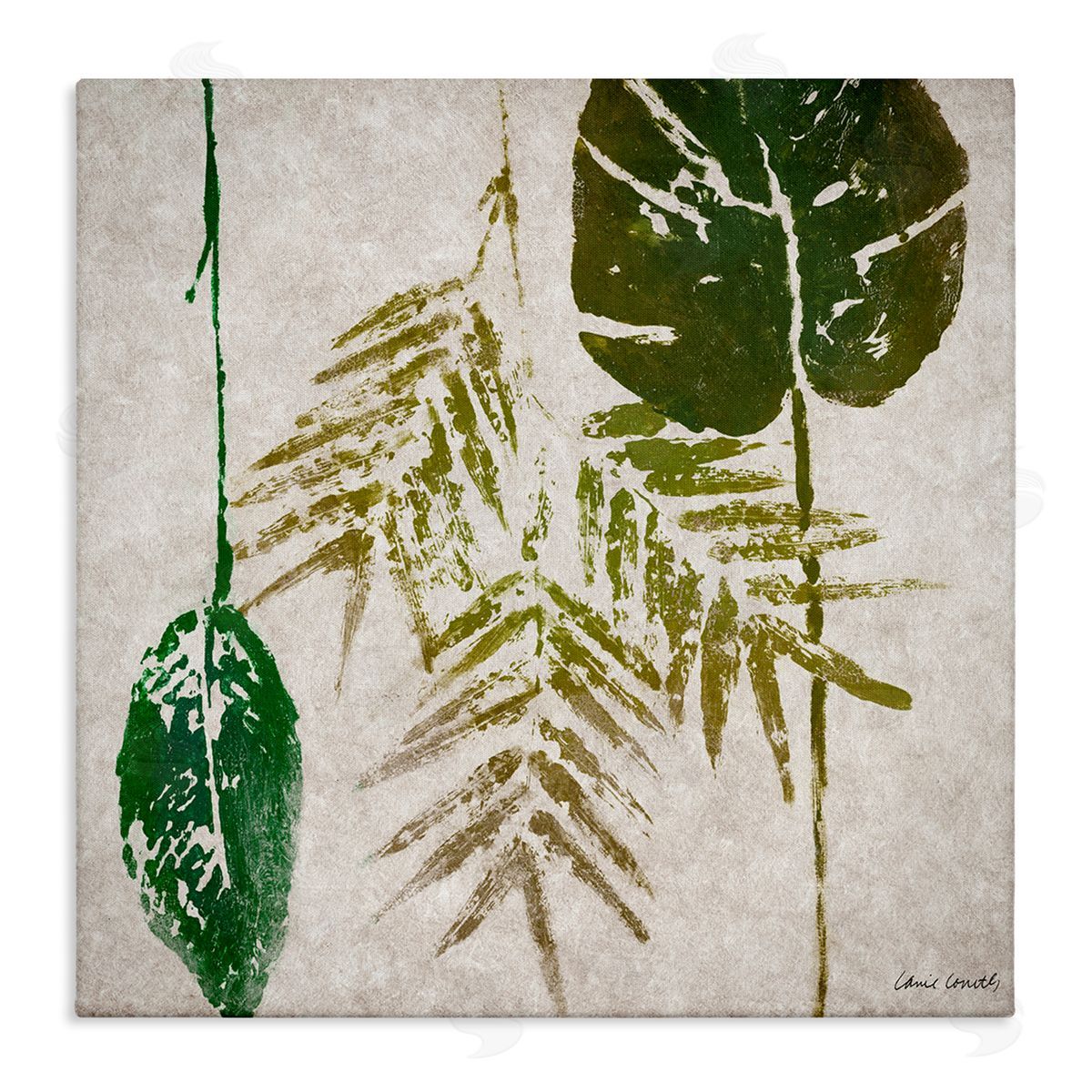 Botanical Leaf Impressions Canvas Wall Art, Home Decor by Lanie Loreth