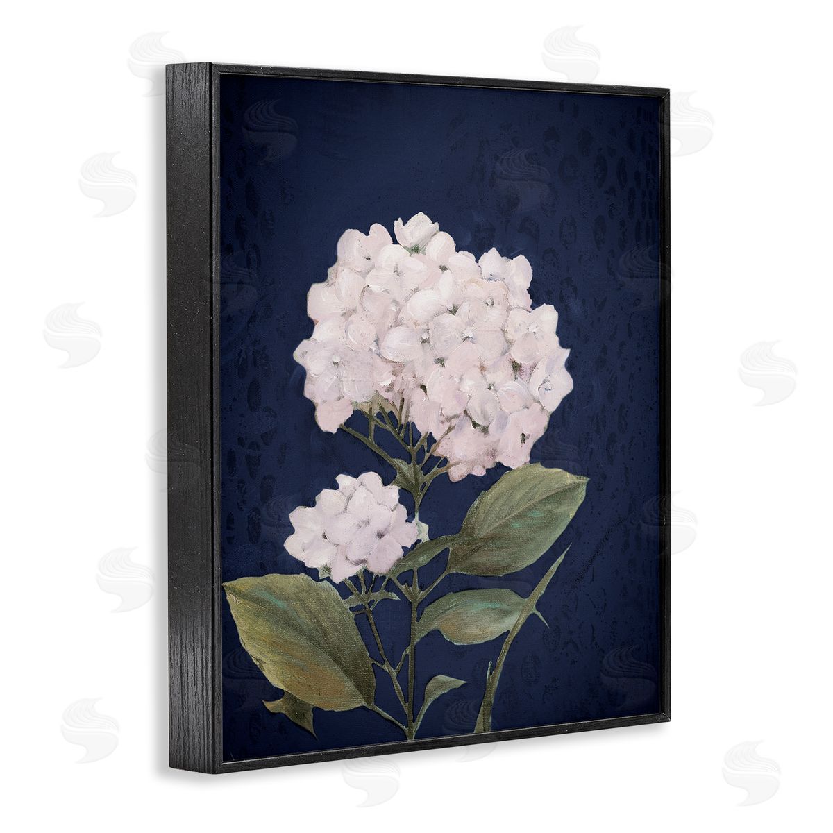 White Hydrangea Blossom Black Frame Print Wall Art, Home Decor by Patricia Pinto