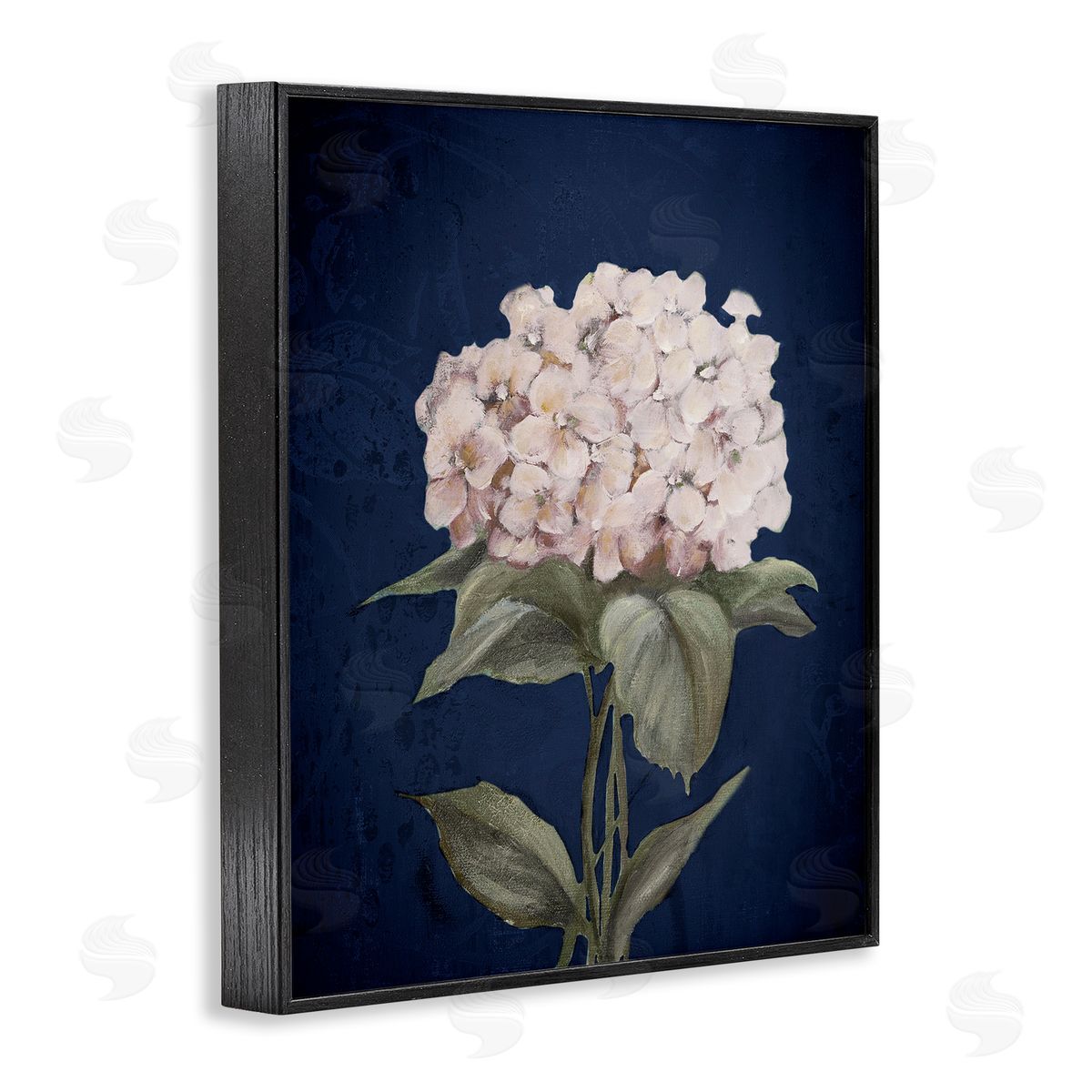 Single Hydrangea Bloom Black Frame Print Wall Art, Home Decor by Patricia Pinto