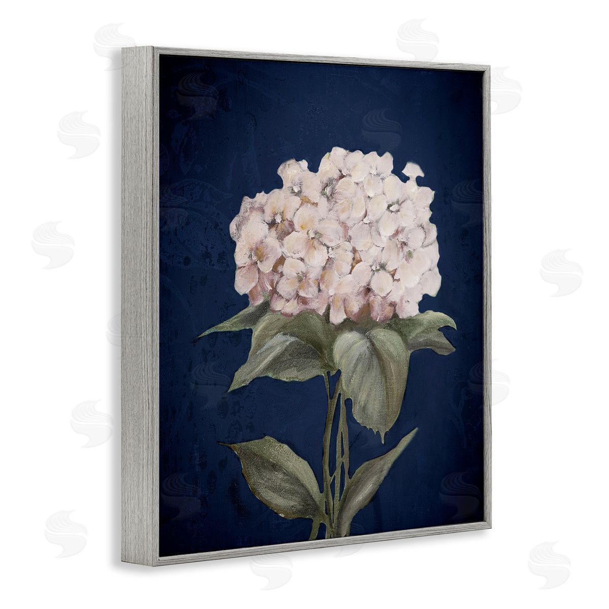 Single Hydrangea Bloom Grey Frame Print Wall Art, Home Decor by Patricia Pinto
