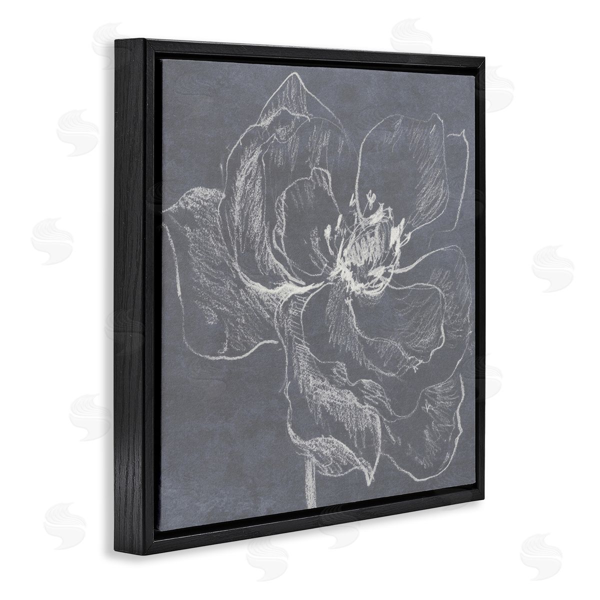 Lanie Loreth Magnolia Doodle Outline Black Floating Frame Canvas Wall Art Print