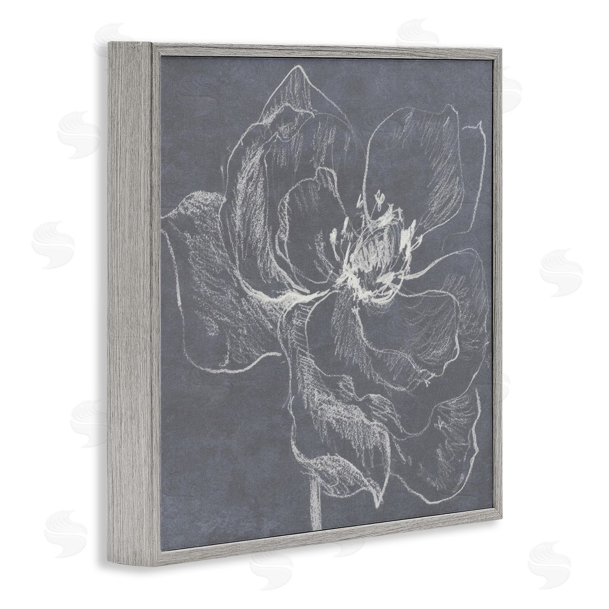 Lanie Loreth Magnolia Doodle Outline Gray Framed Giclee Wall Art Print