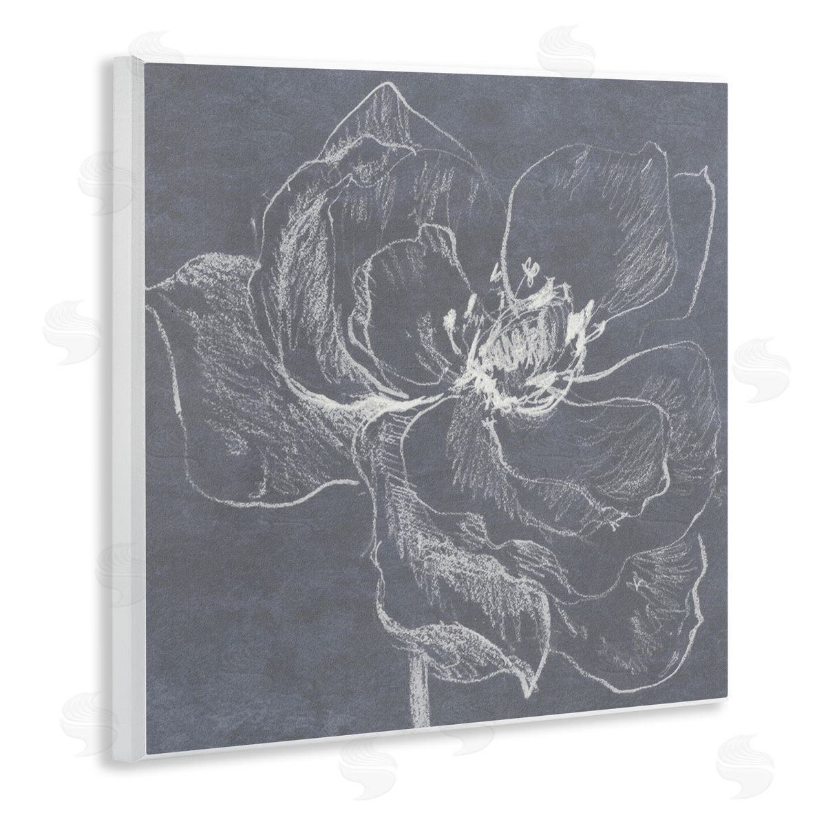 Lanie Loreth Magnolia Doodle Outline Wooden Wall Plaque Art Print