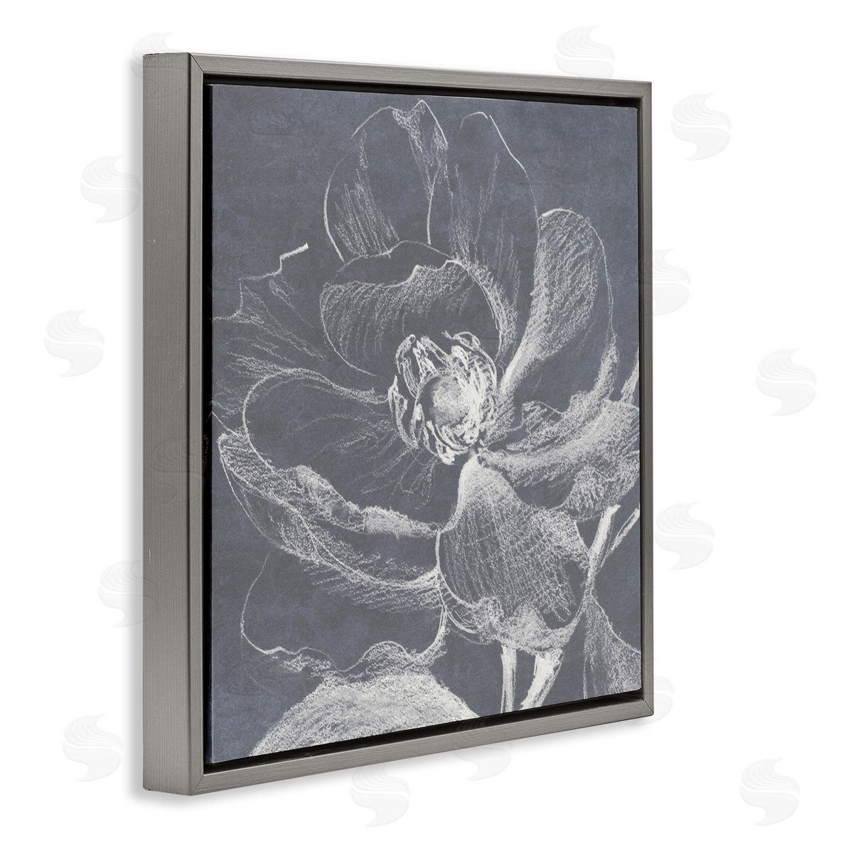 Lanie Loreth Magnolia Sketch Impression Gray Floating Frame Canvas Wall Art Print