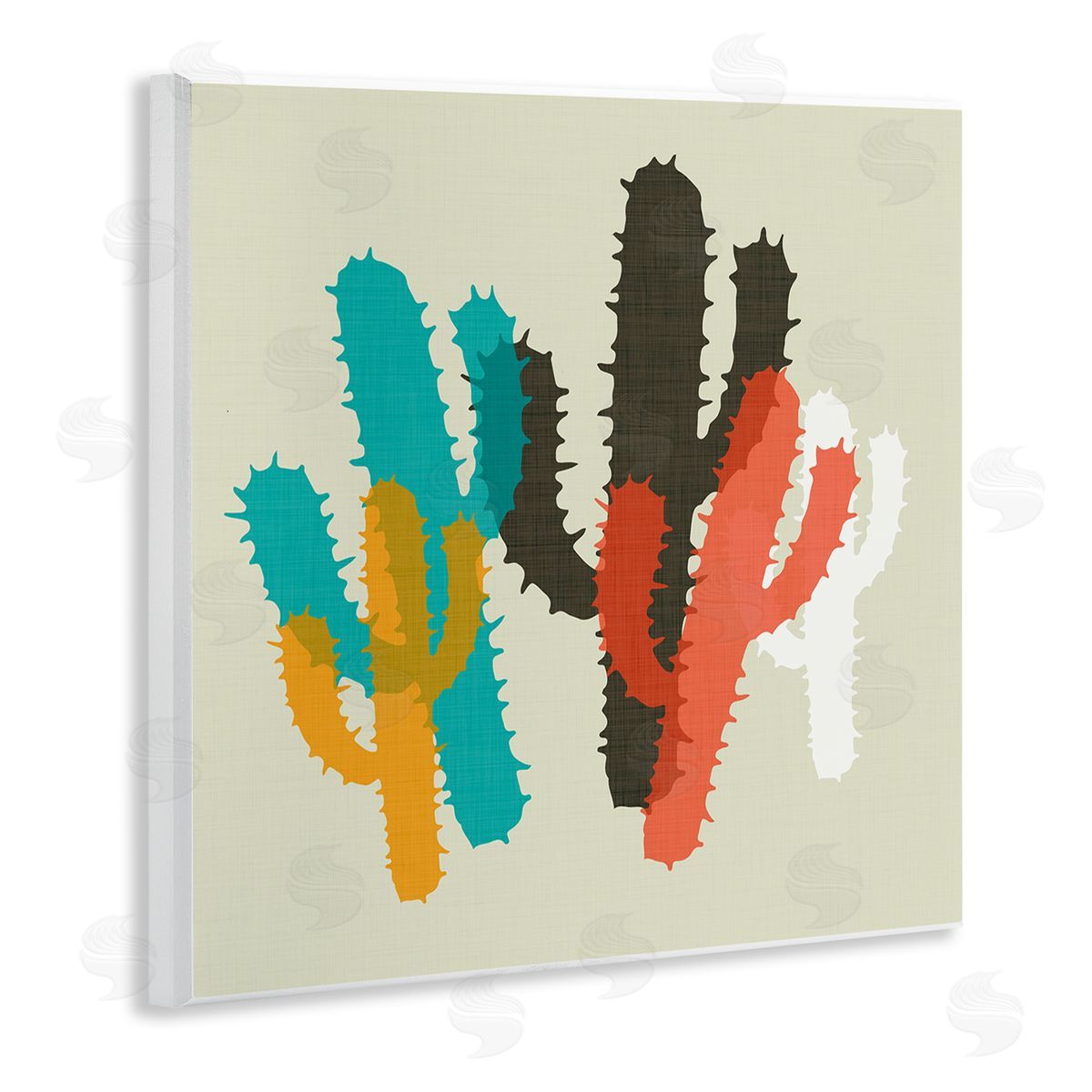 Layered Bold Cacti Wood Plaque Wall Art, Home Decor by Sd Graphics Studio
