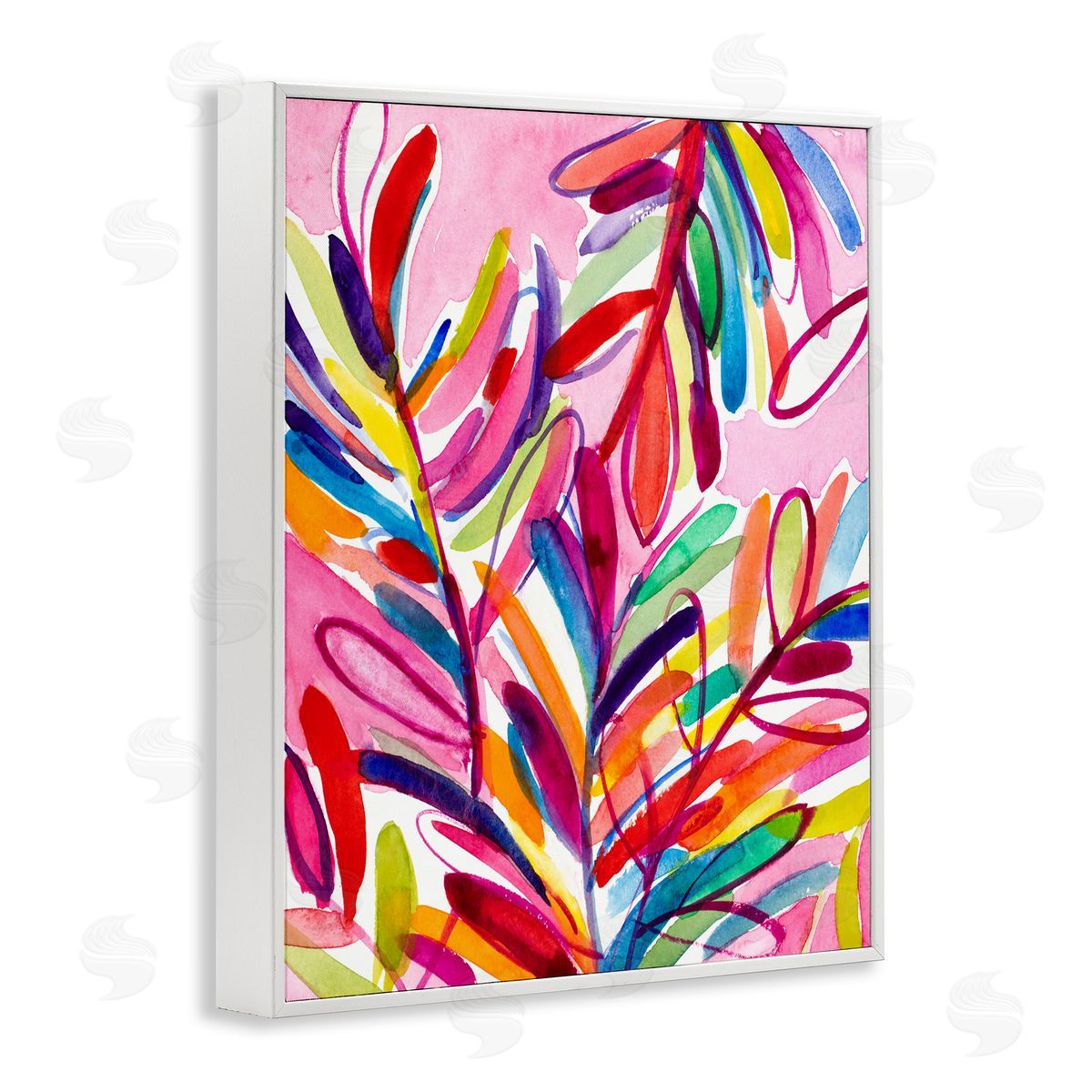 Bold Tropical Leaves White Frame Print Wall Art, Home Decor by Lanie Loreth