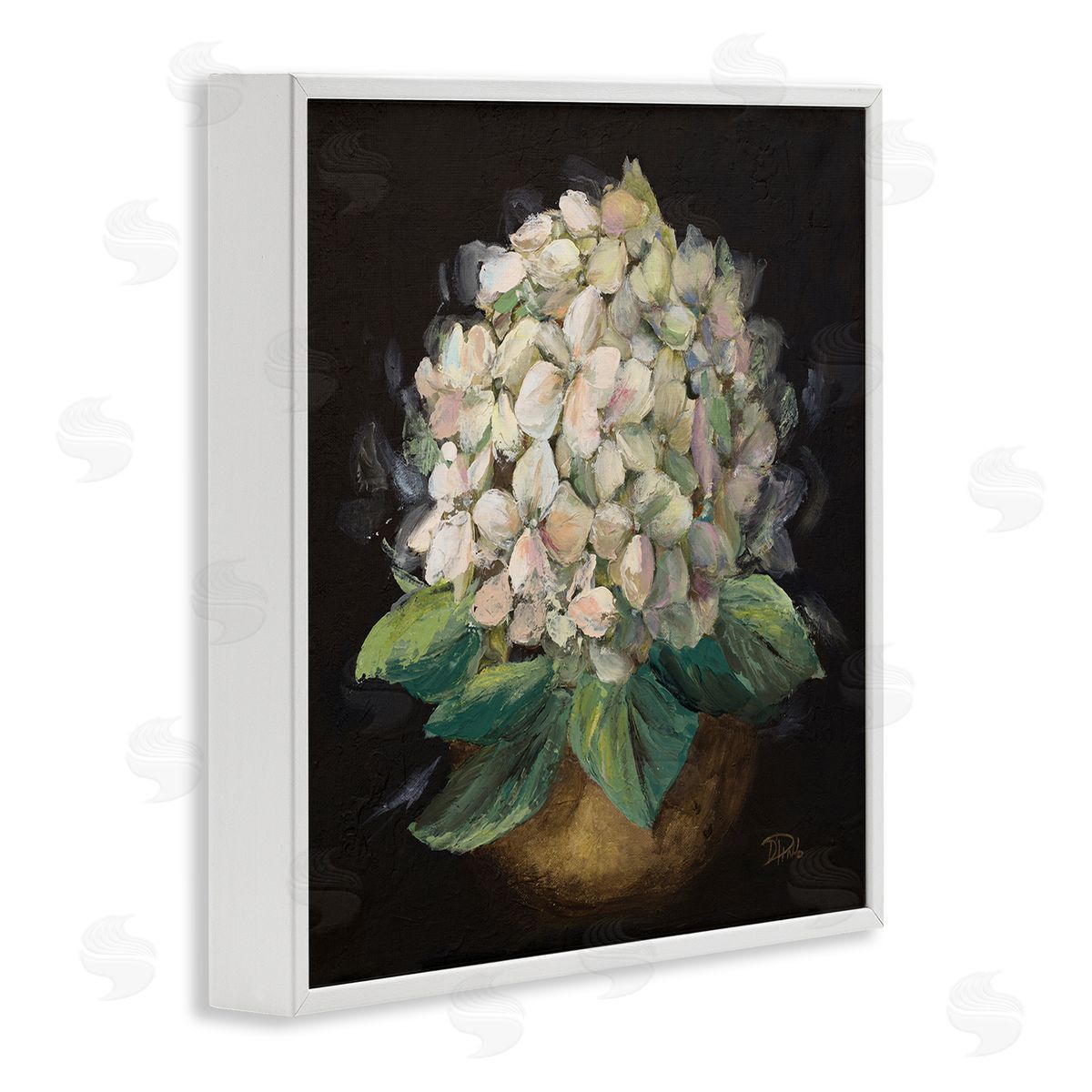 Patricia Pinto Potted Hydrangea Plant White Framed Giclee Wall Art Print