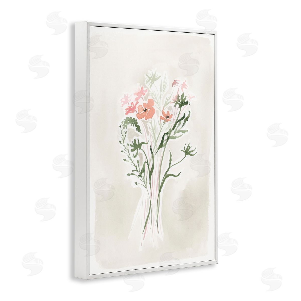 Subtle Pastel Blooms White Frame Print Wall Art, Home Decor by Lucille Price