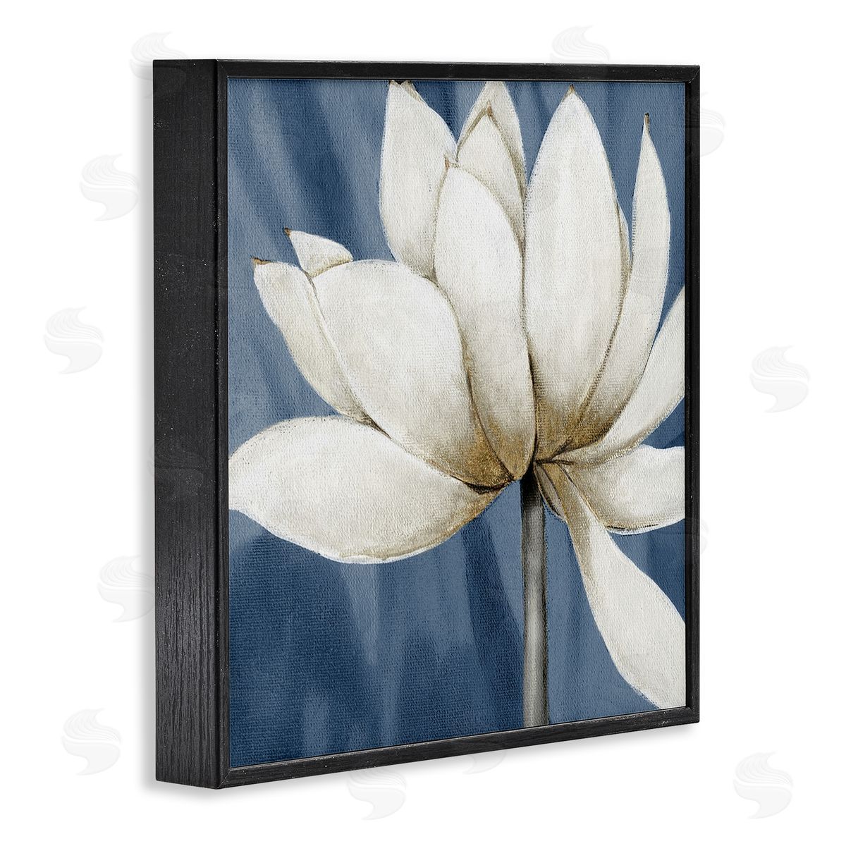 White Lotus Petals Black Frame Print Wall Art, Home Decor by Carol Robinson
