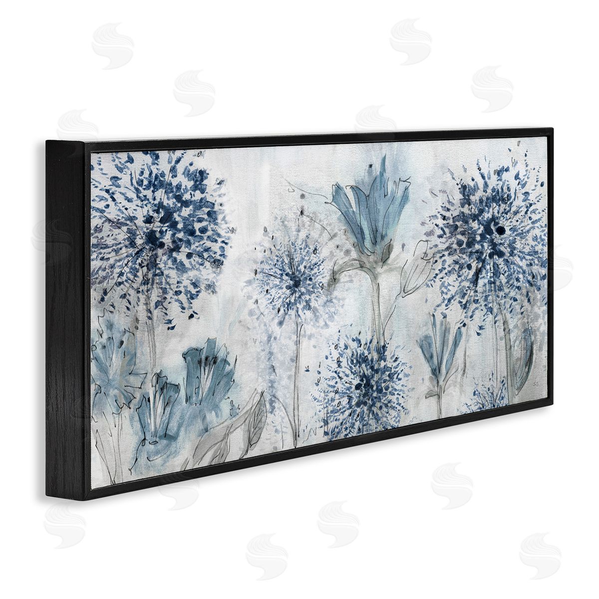 Speckled Flower Impressions Black Frame Print Wall Art, Home Decor by Susan Jill