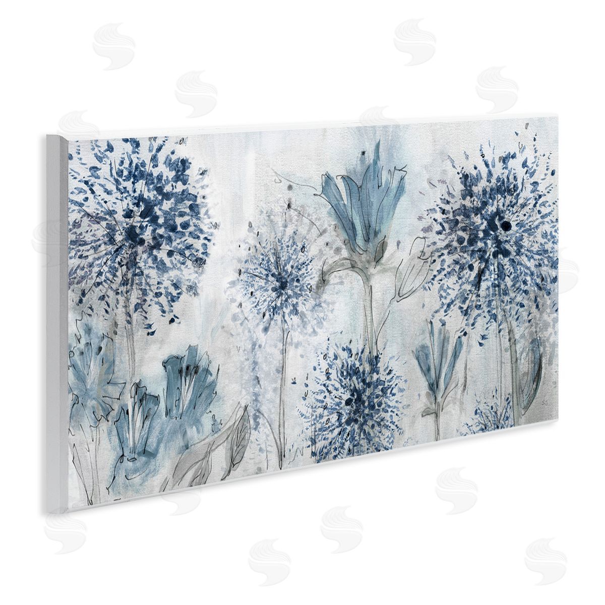 Speckled Flower Impressions Wood Plaque Wall Art, Home Decor by Susan Jill