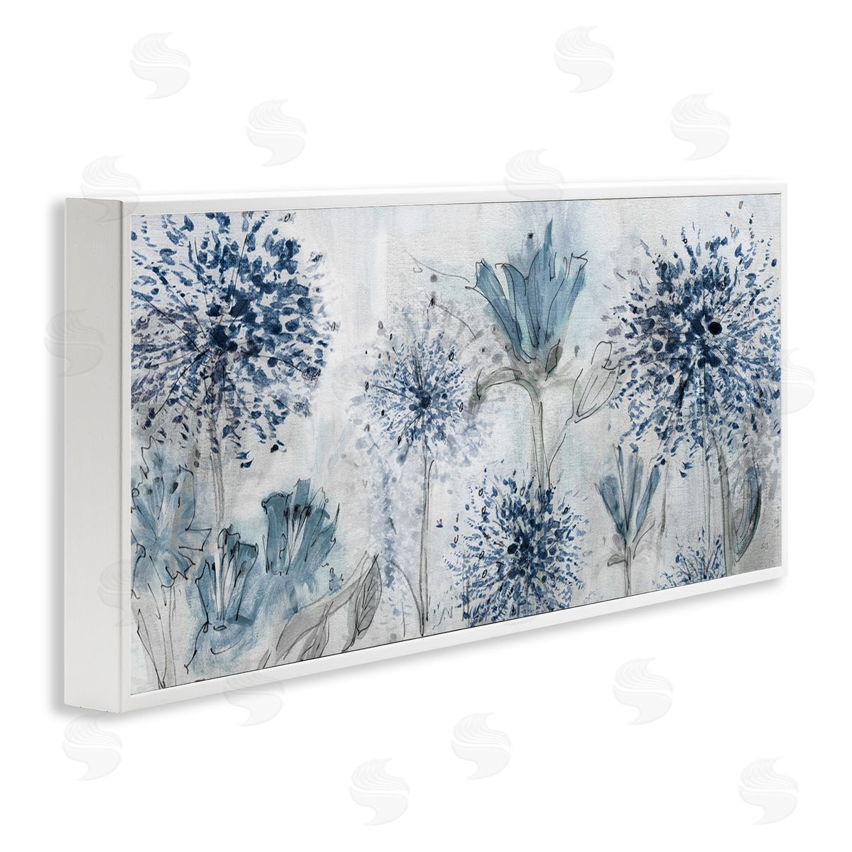 Speckled Flower Impressions White Frame Print Wall Art, Home Decor by Susan Jill