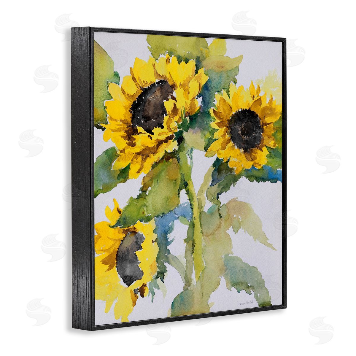 Bright Blooming Bouquet Black Frame Print Wall Art, Home Decor by Theresa Heidel