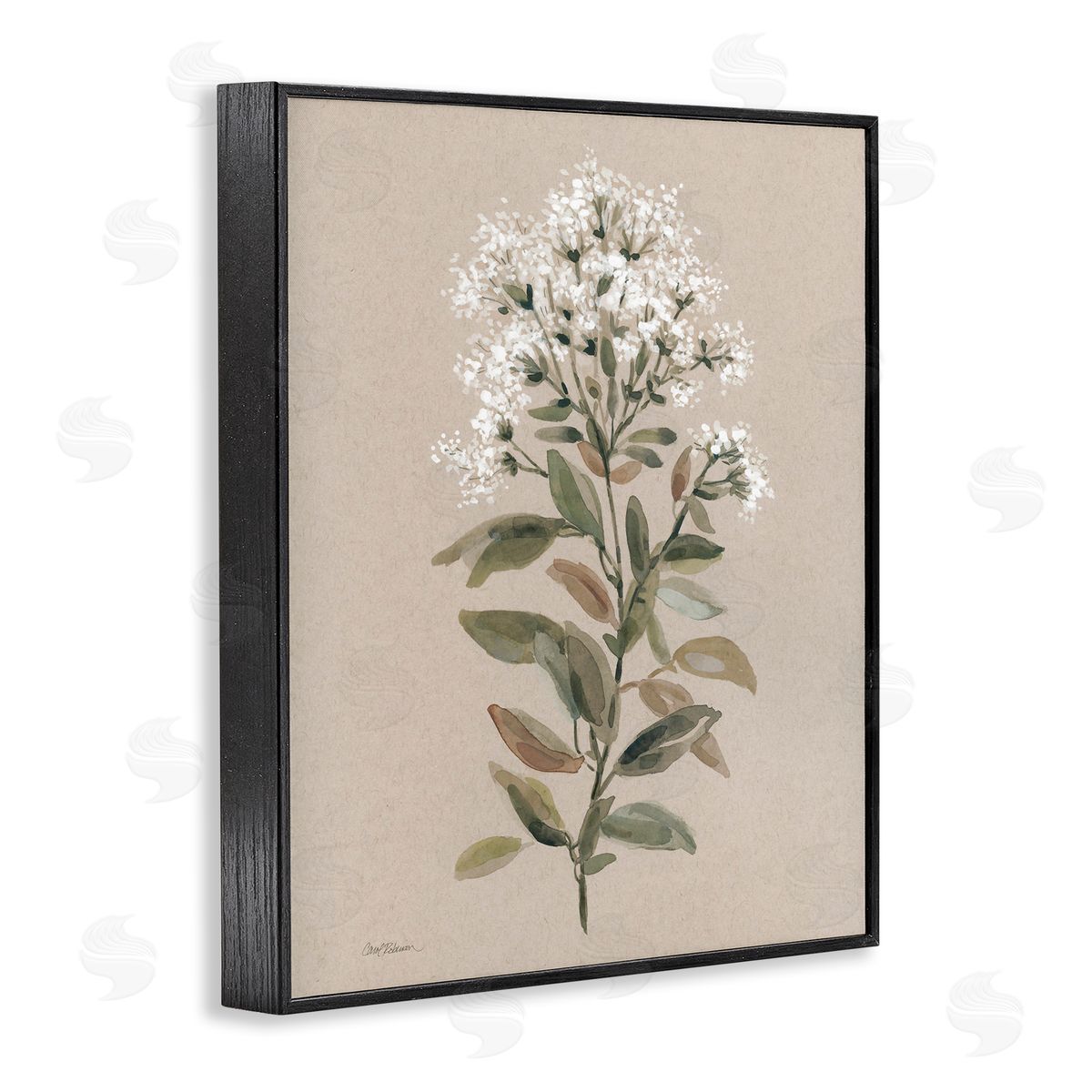 Blooming Watercolor Flower Black Frame Print Wall Art, Home Decor by Carol Robinson