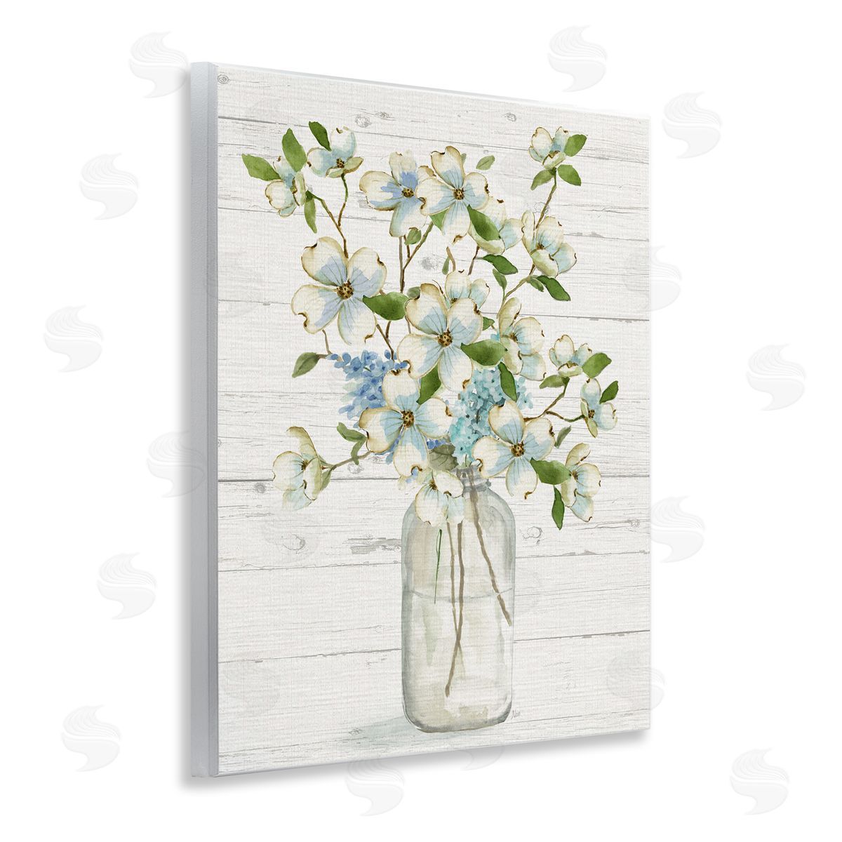 Soft Dogwood Bouquet Wood Plaque Wall Art, Home Decor by Nan