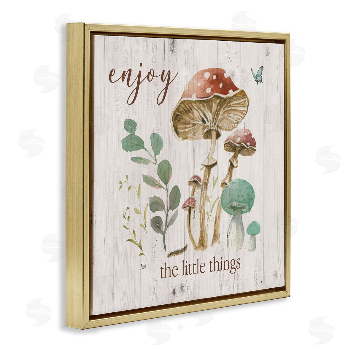 Nan Enjoy Little Things Gold Floating Frame Canvas Wall Art Print