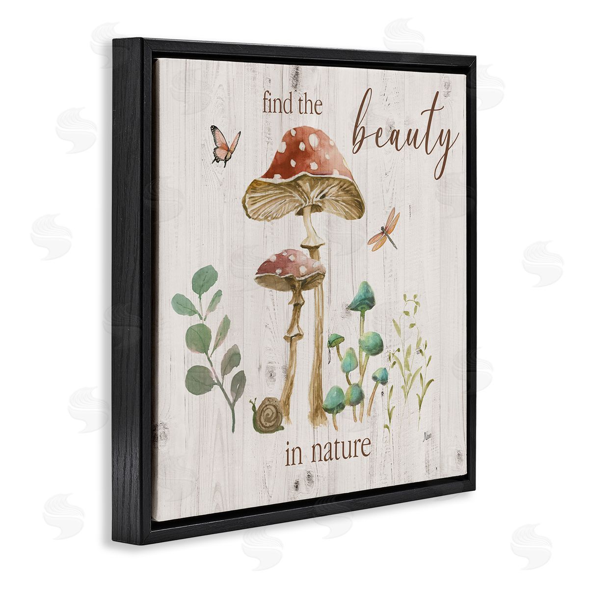 Nan Find Beauty In Nature Black Floating Frame Canvas Wall Art Print