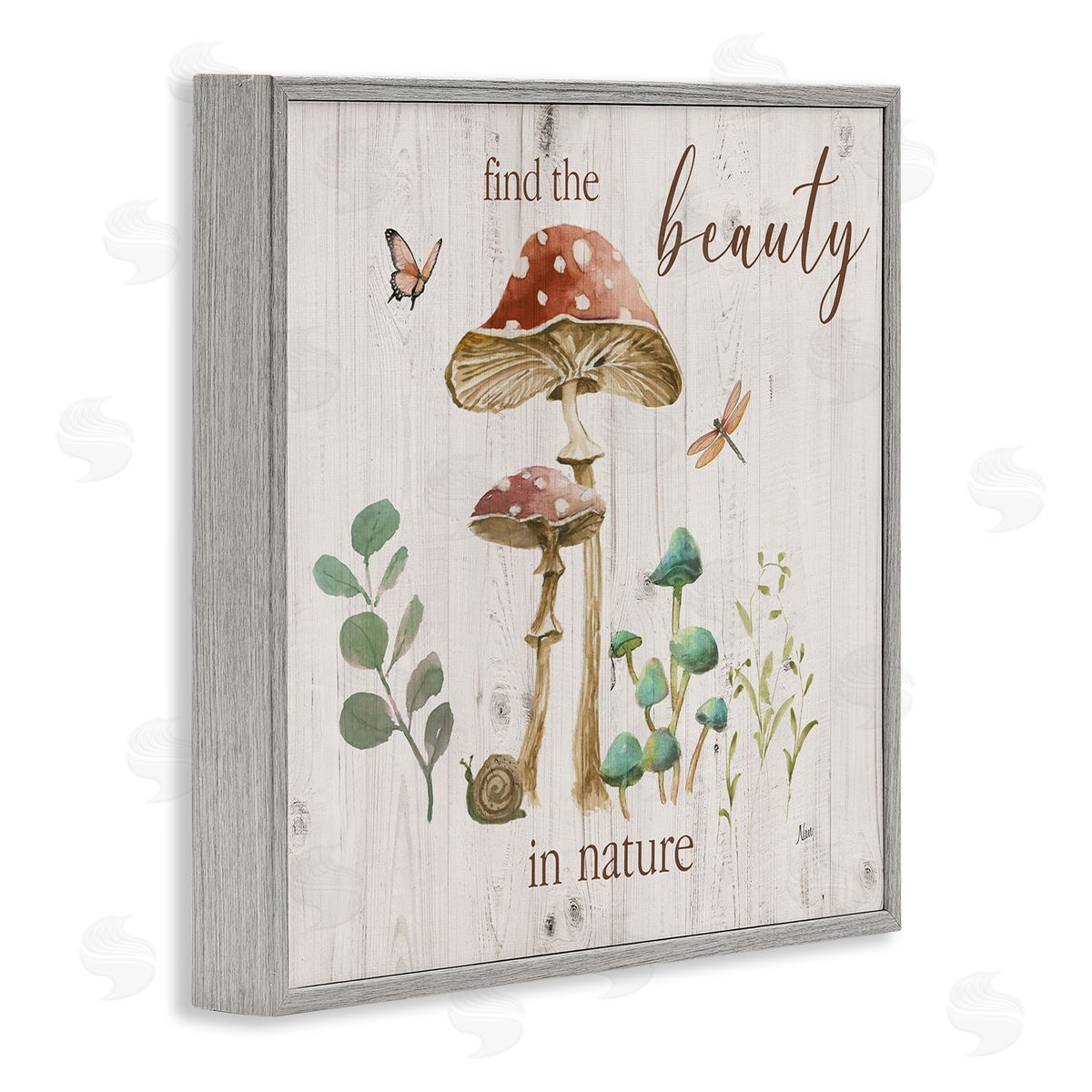 Nan Find Beauty In Nature Gray Framed Giclee Wall Art Print