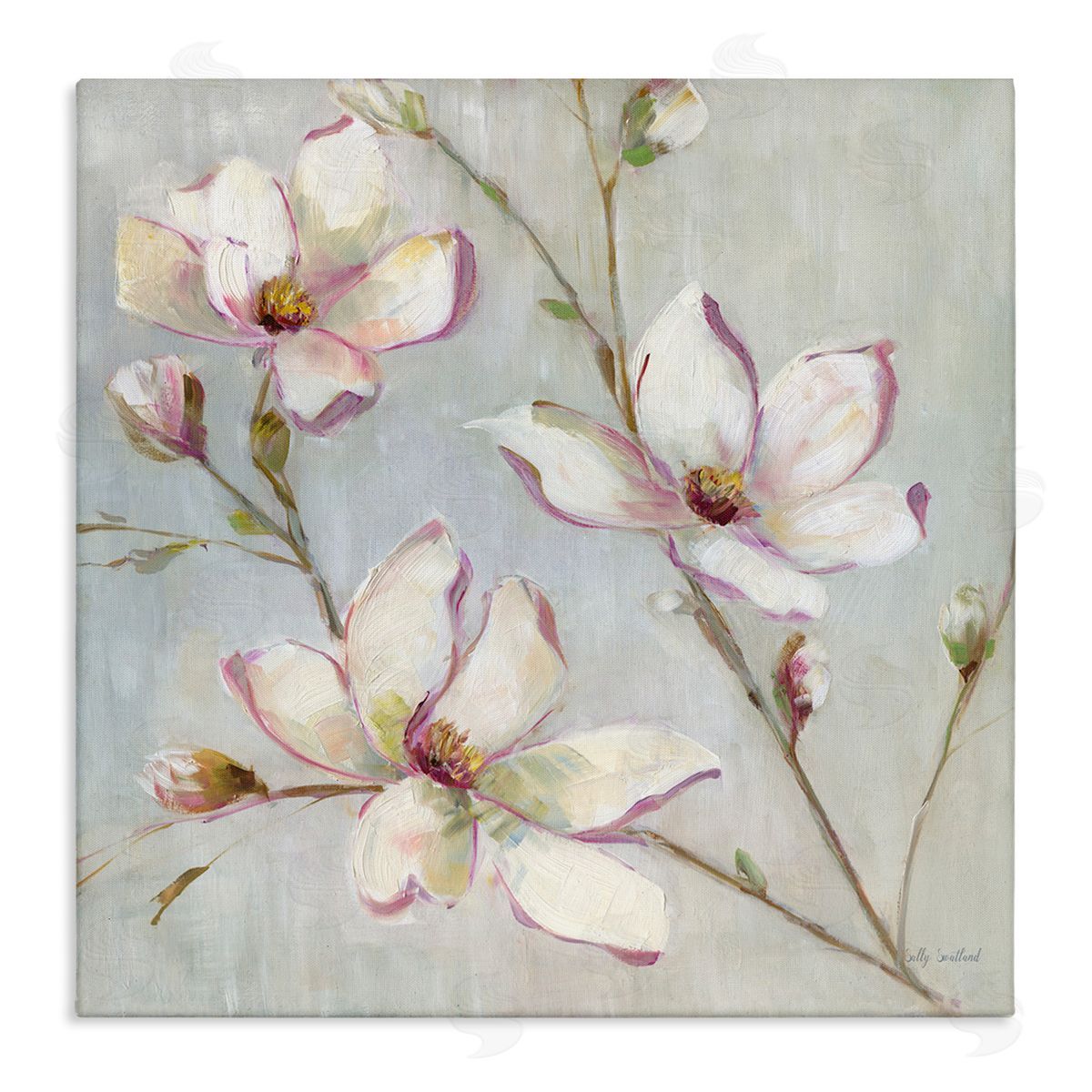 Traditional Apple Blossoms Canvas Wall Art, Home Decor by Sally Swatland