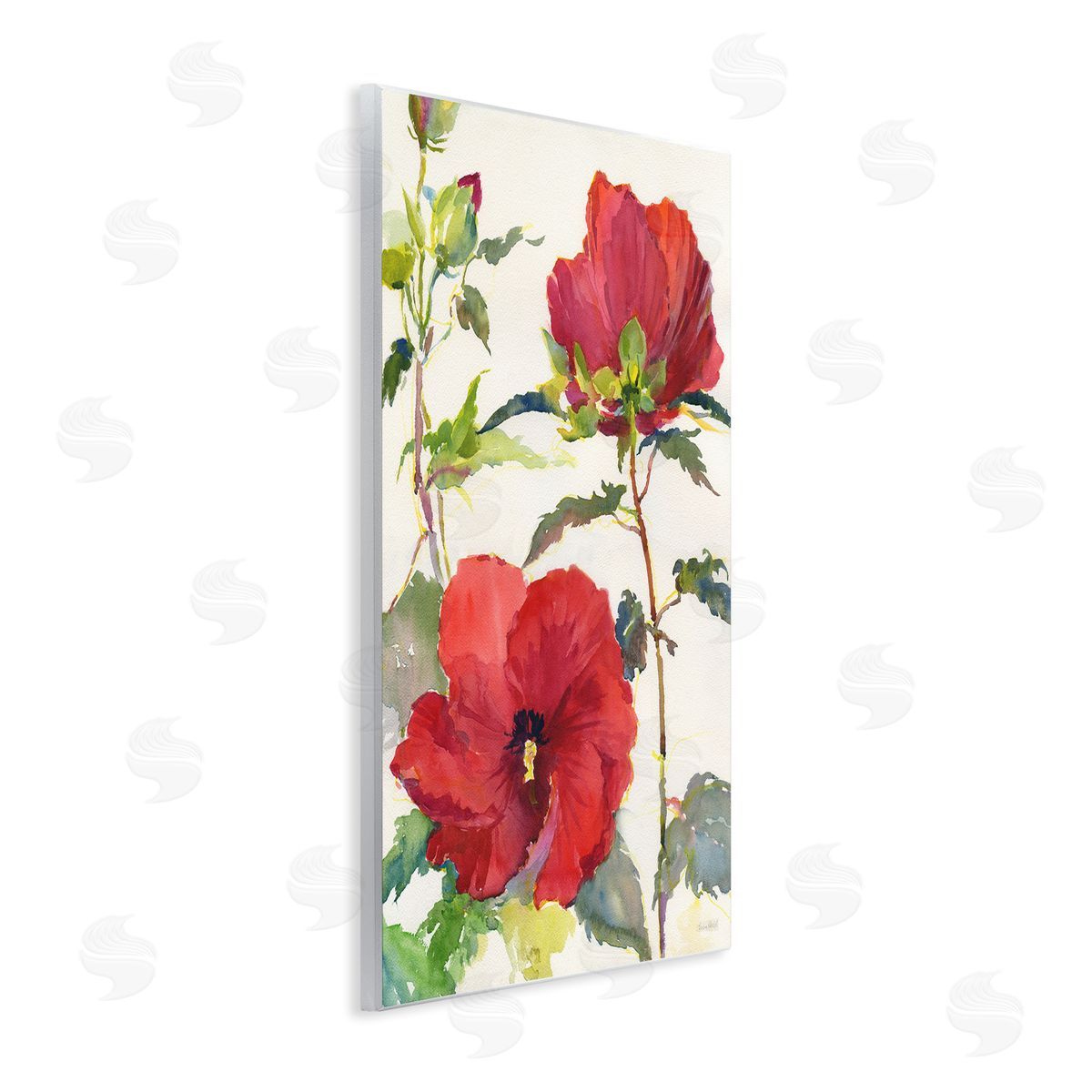 Red Poppy Duo Wood Plaque Wall Art, Home Decor by Theresa Heidel